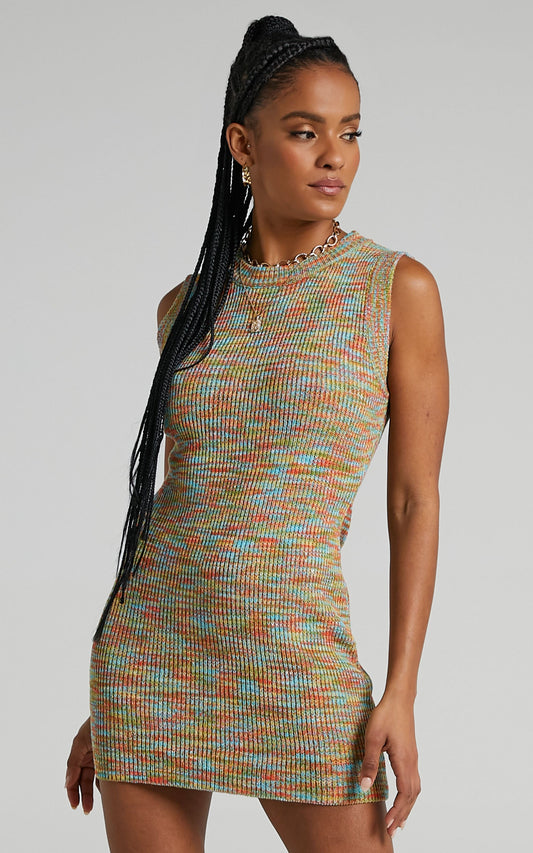 Stefany Dress in Multi Space Dye
