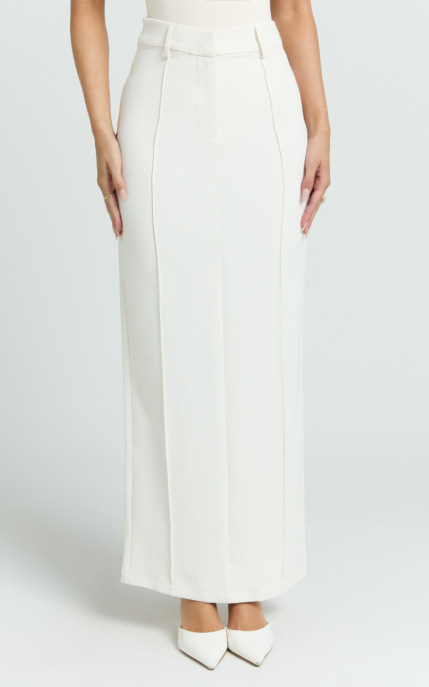 Stella Maxi Skirt - High Waisted Pencil Skirt in Stone