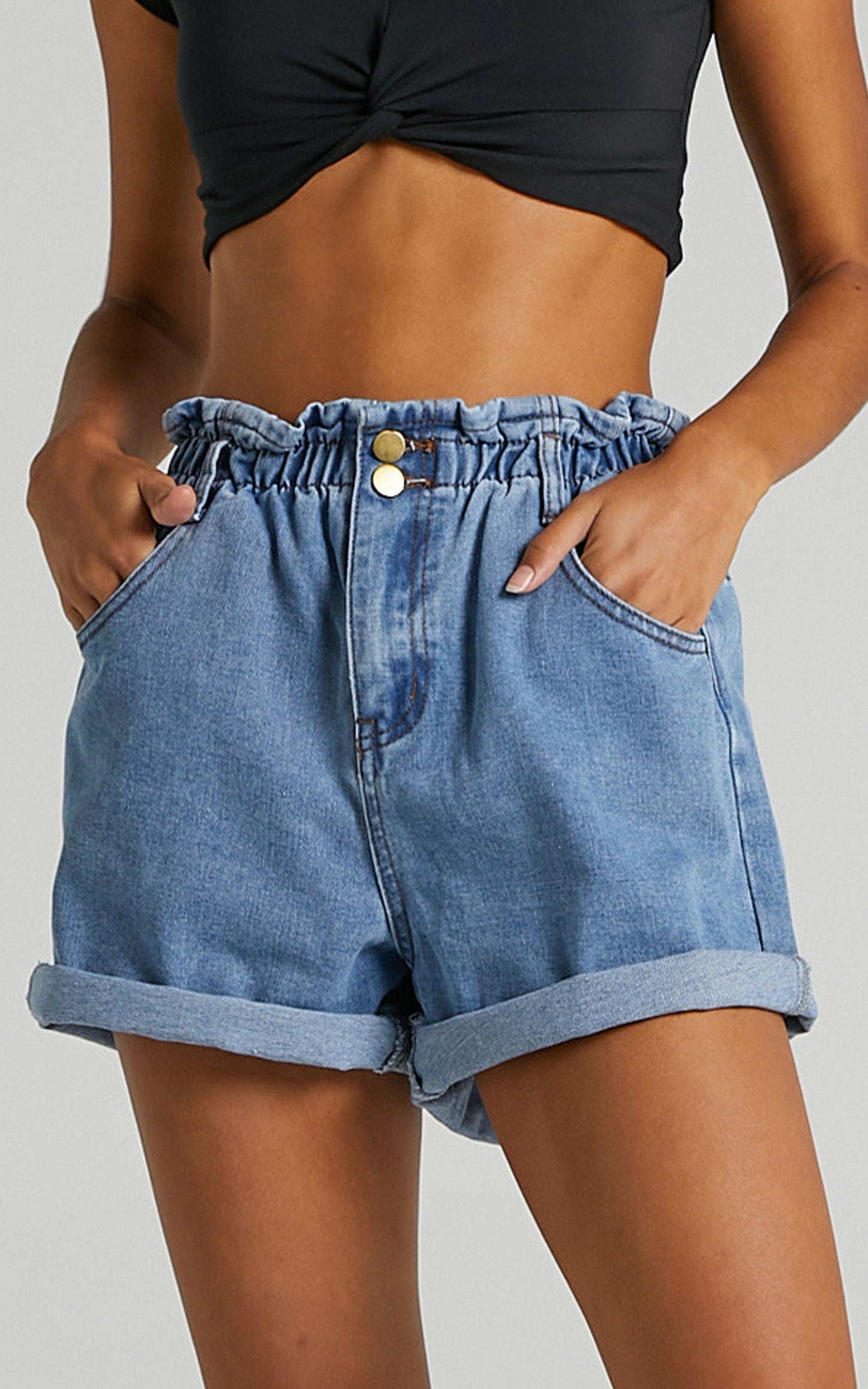 Stomping Ground Denim Shorts In Light Wash