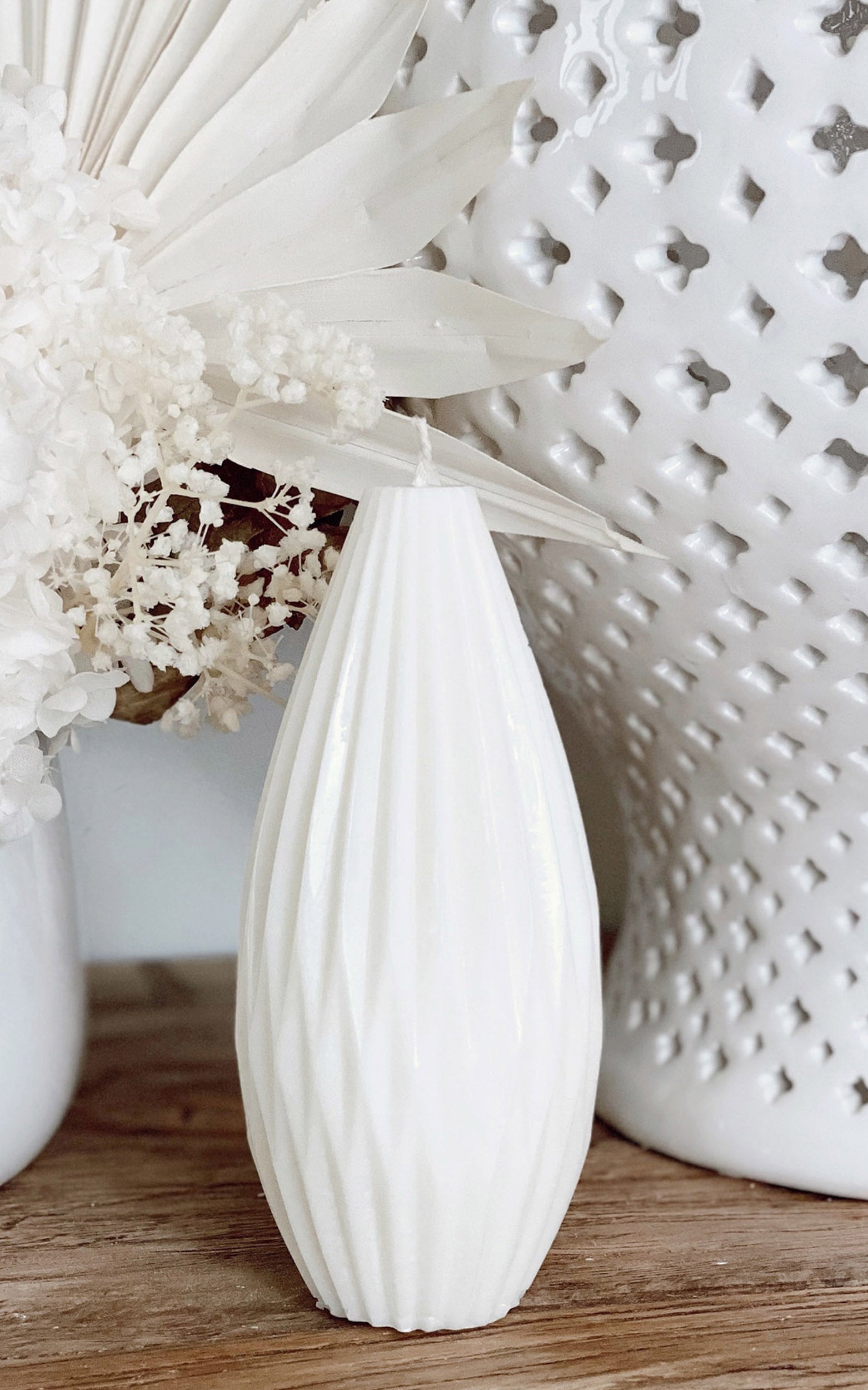 Summer & Spade - Ruby Pillar Candle in White