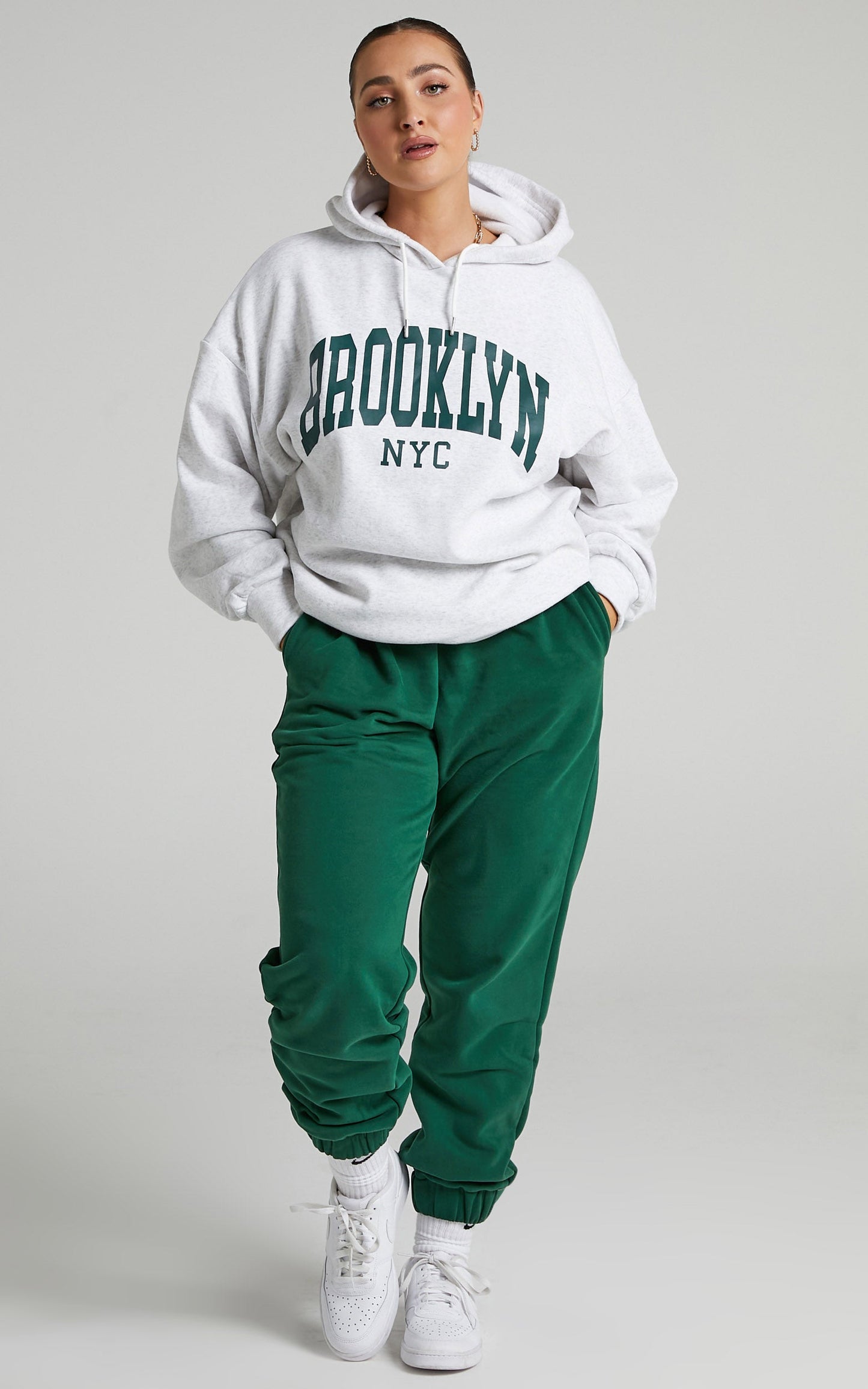 Sunday Society Club - Brooklyn NYC Oversized Hoodie in White Marle