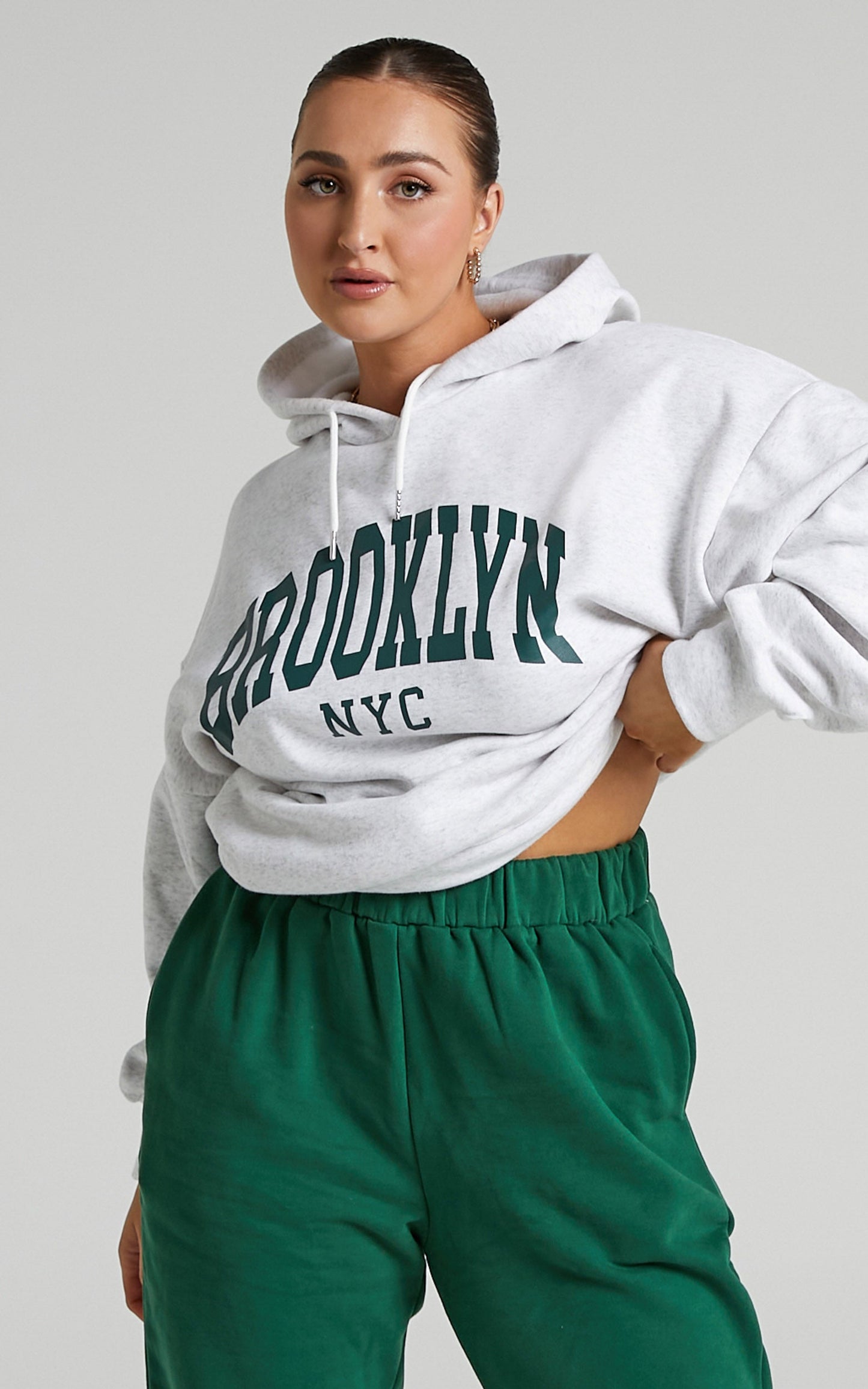 Sunday Society Club - Brooklyn NYC Oversized Hoodie in White Marle