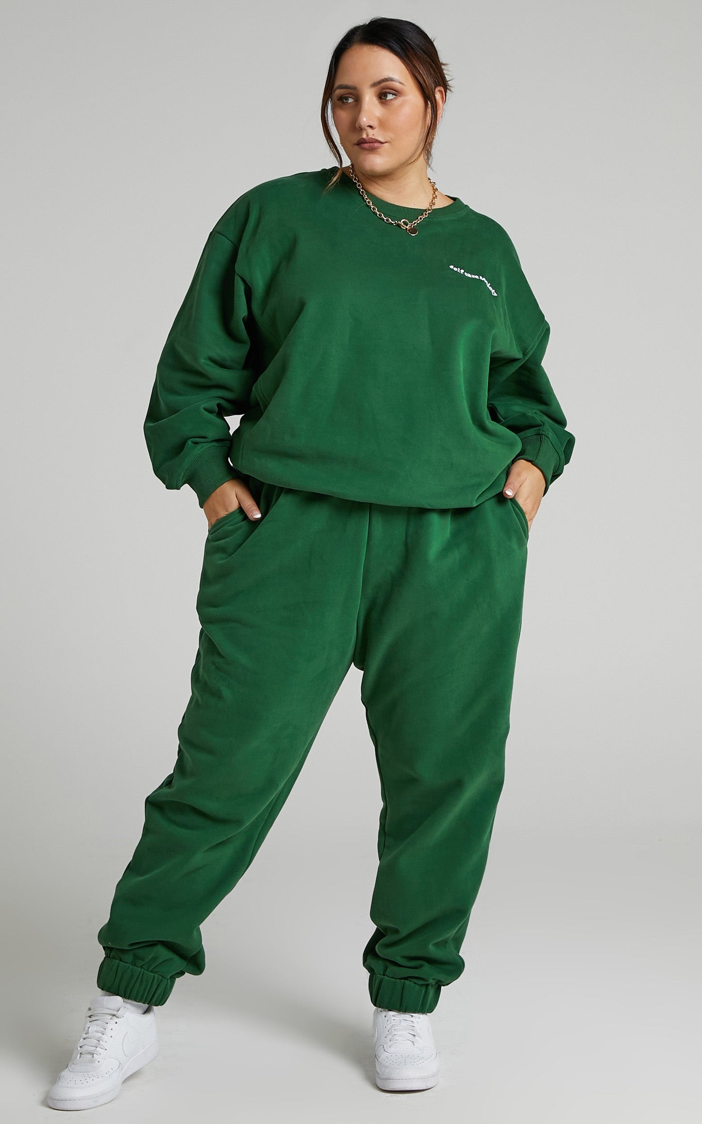 Sunday Society Club - Mid Waisted Maddie Sweatpants in Green