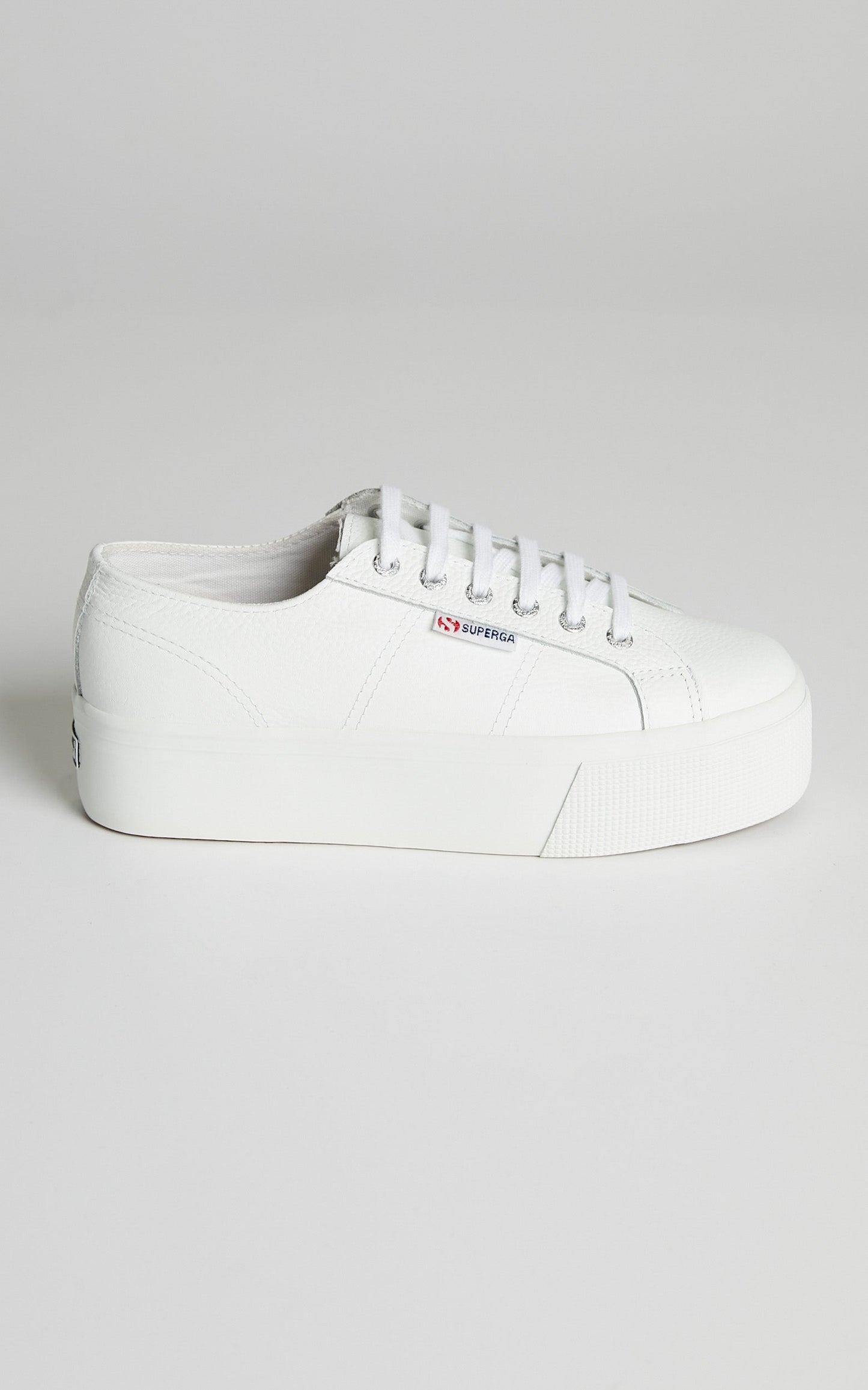 Superga - 2790 Tumbled Leather Sneakers in White