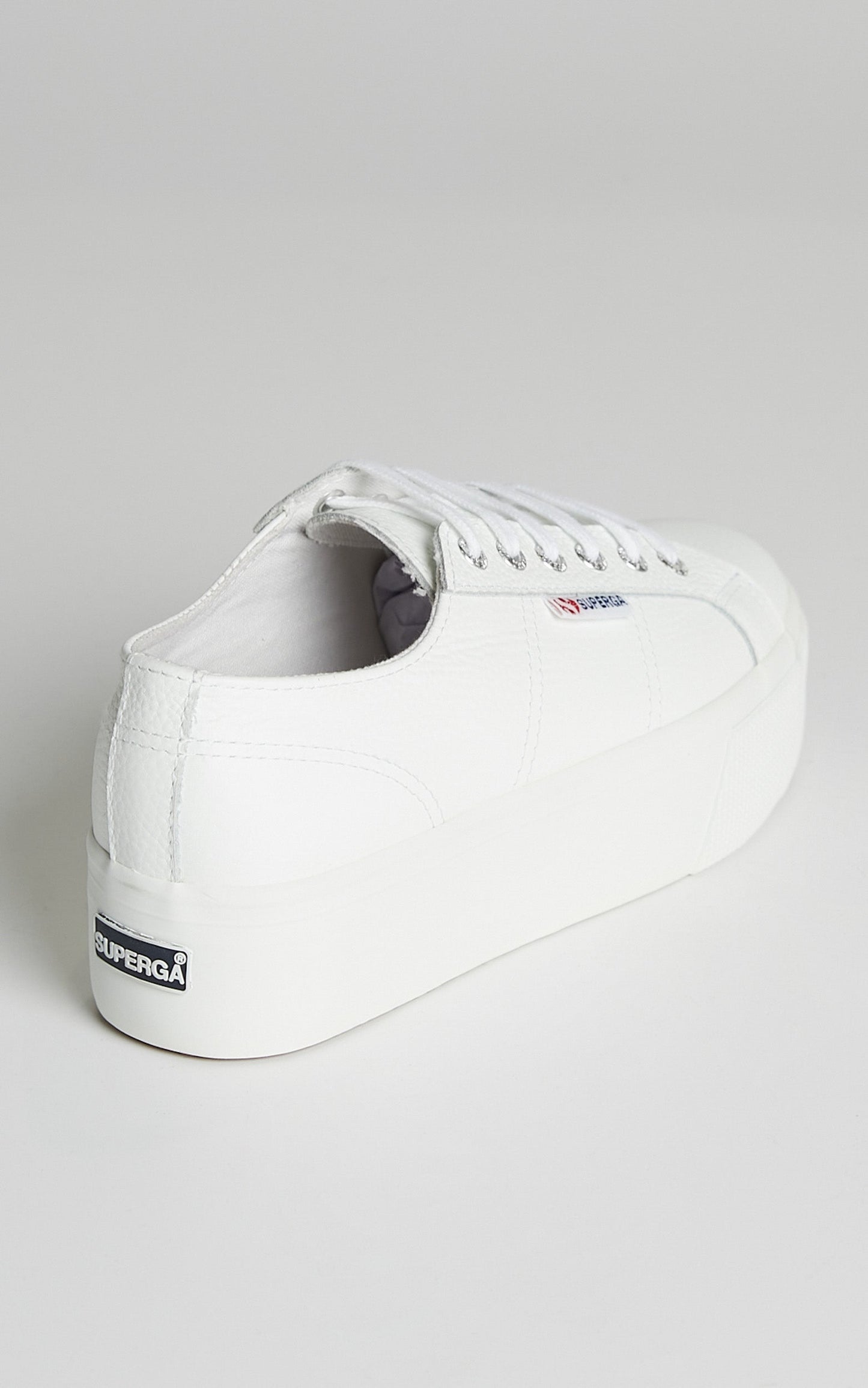 Superga - 2790 Tumbled Leather Sneakers in White