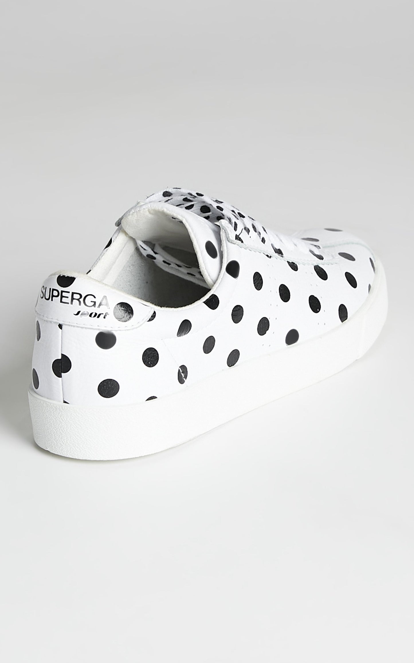 Superga - 2843 Club S Leather Print Sneakers in A5S White Dots Black