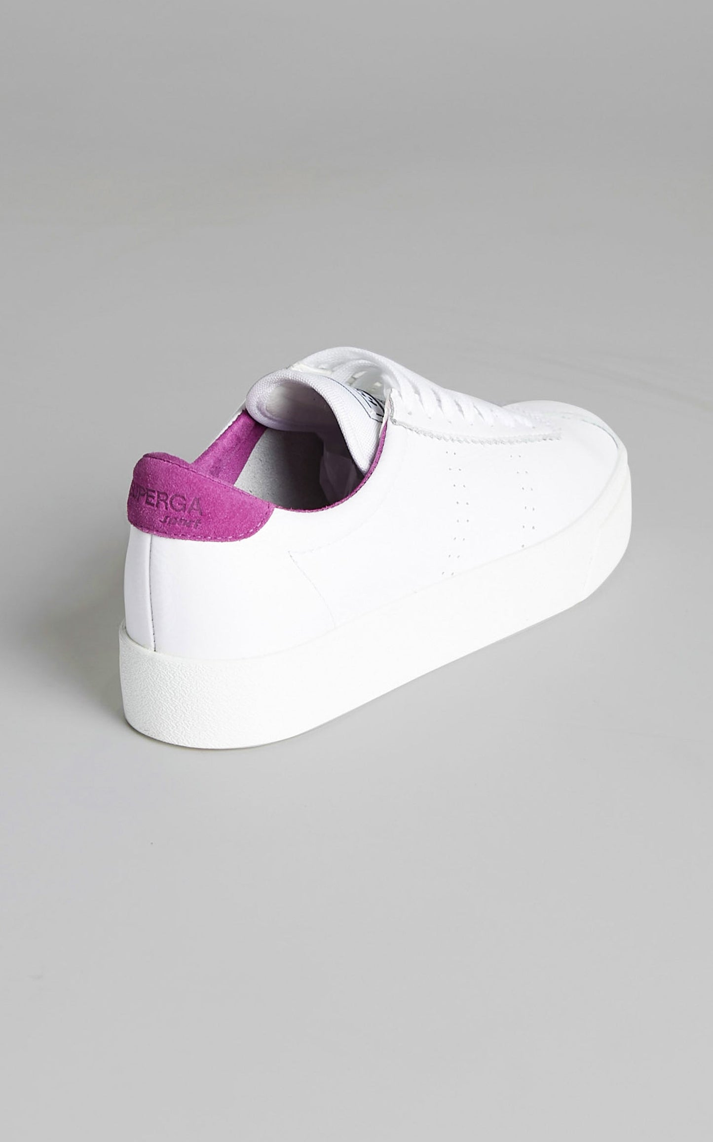 Superga - 2854 Club S 3 Leather Sneakers in White Fuchsia