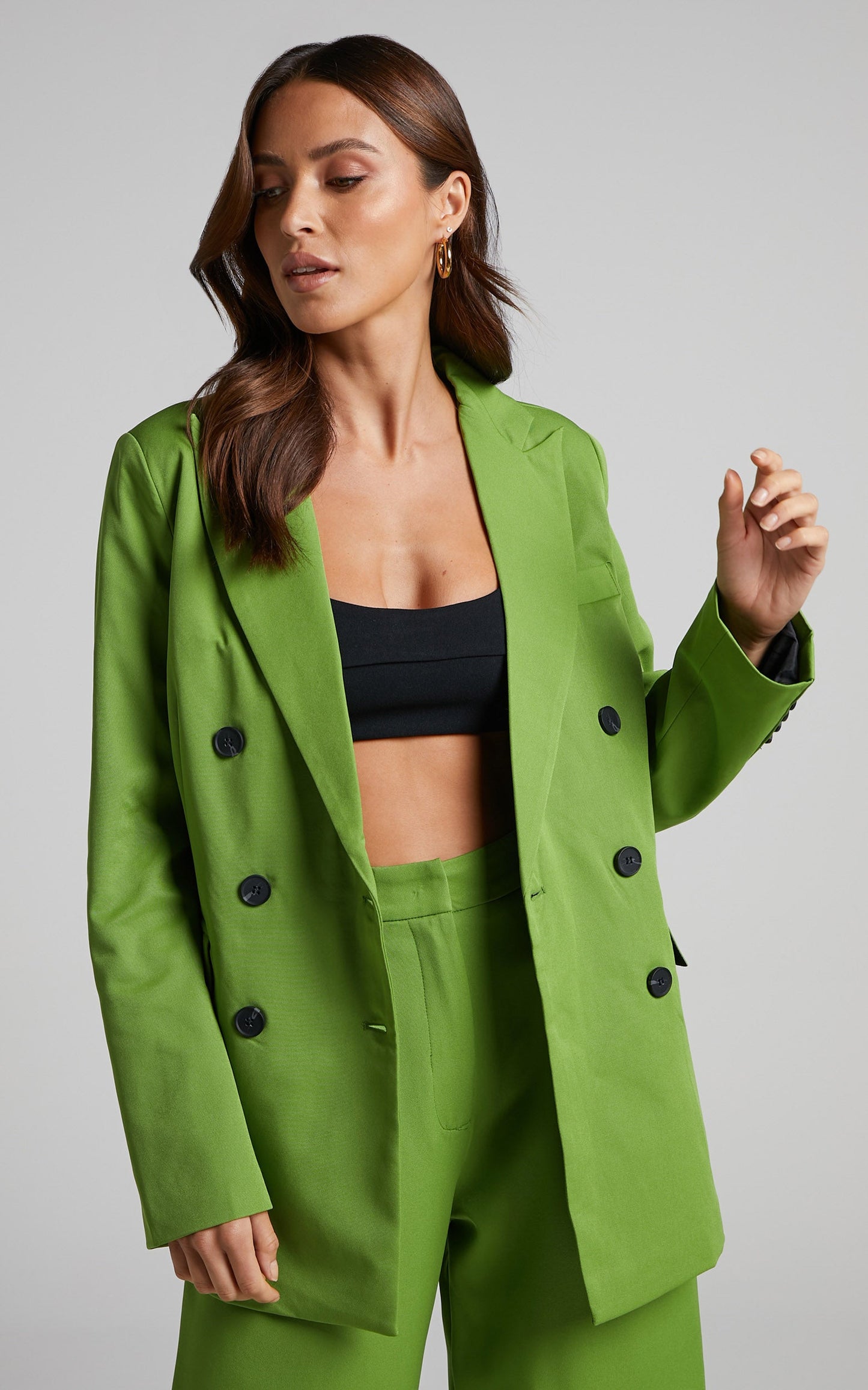 Suzzane Double Breasted Blazer in Green