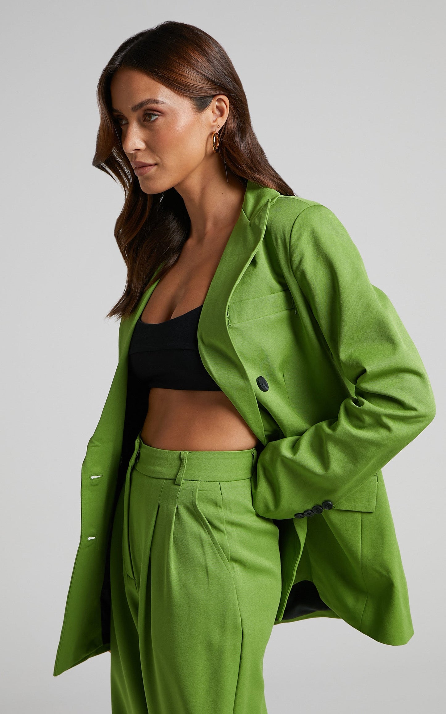 Suzzane Double Breasted Blazer in Green