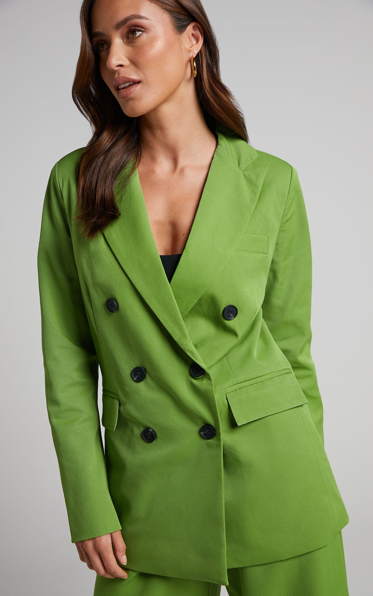 Suzzane Double Breasted Blazer in Green