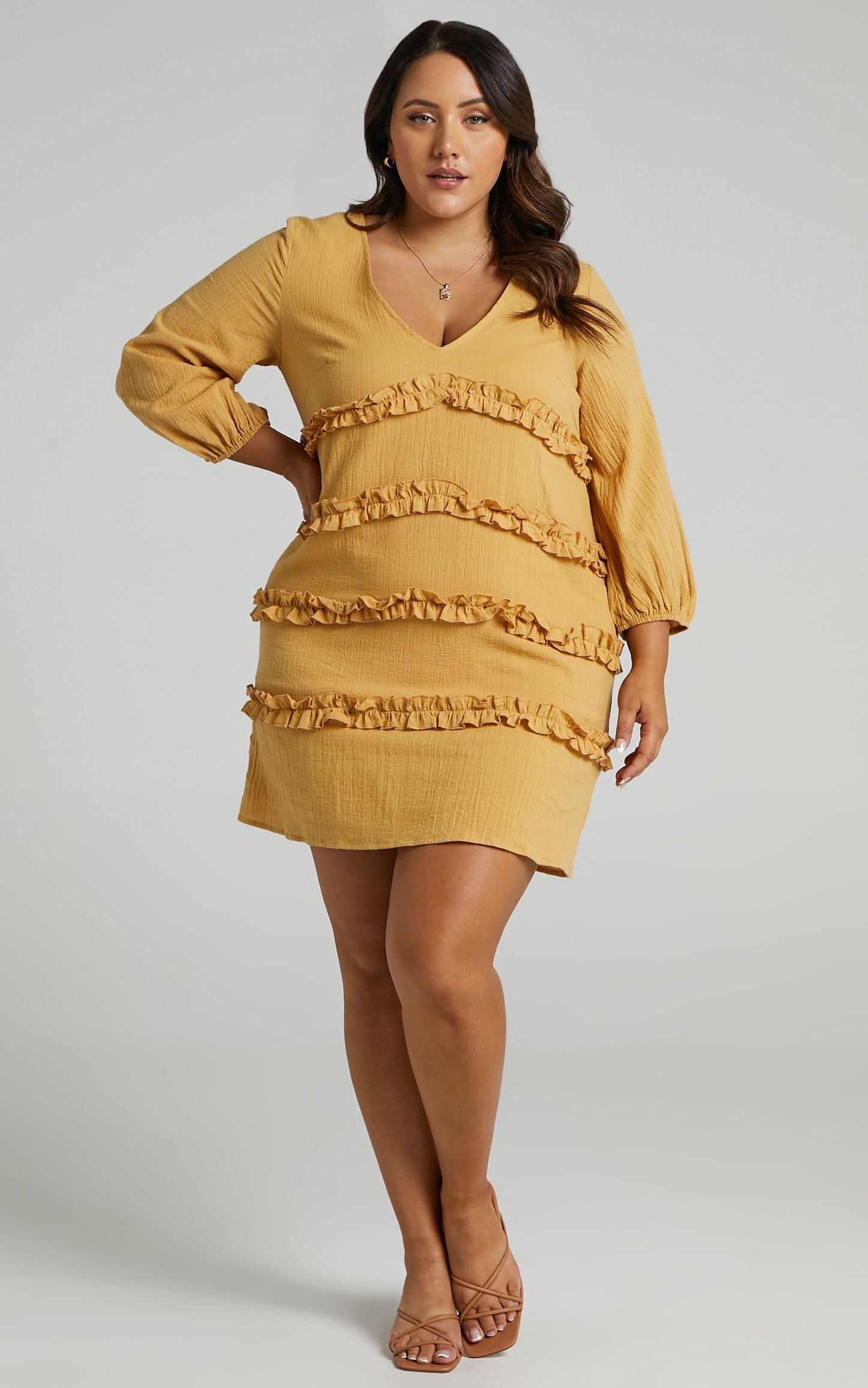 Sweetest Cheer Dress In Mustard