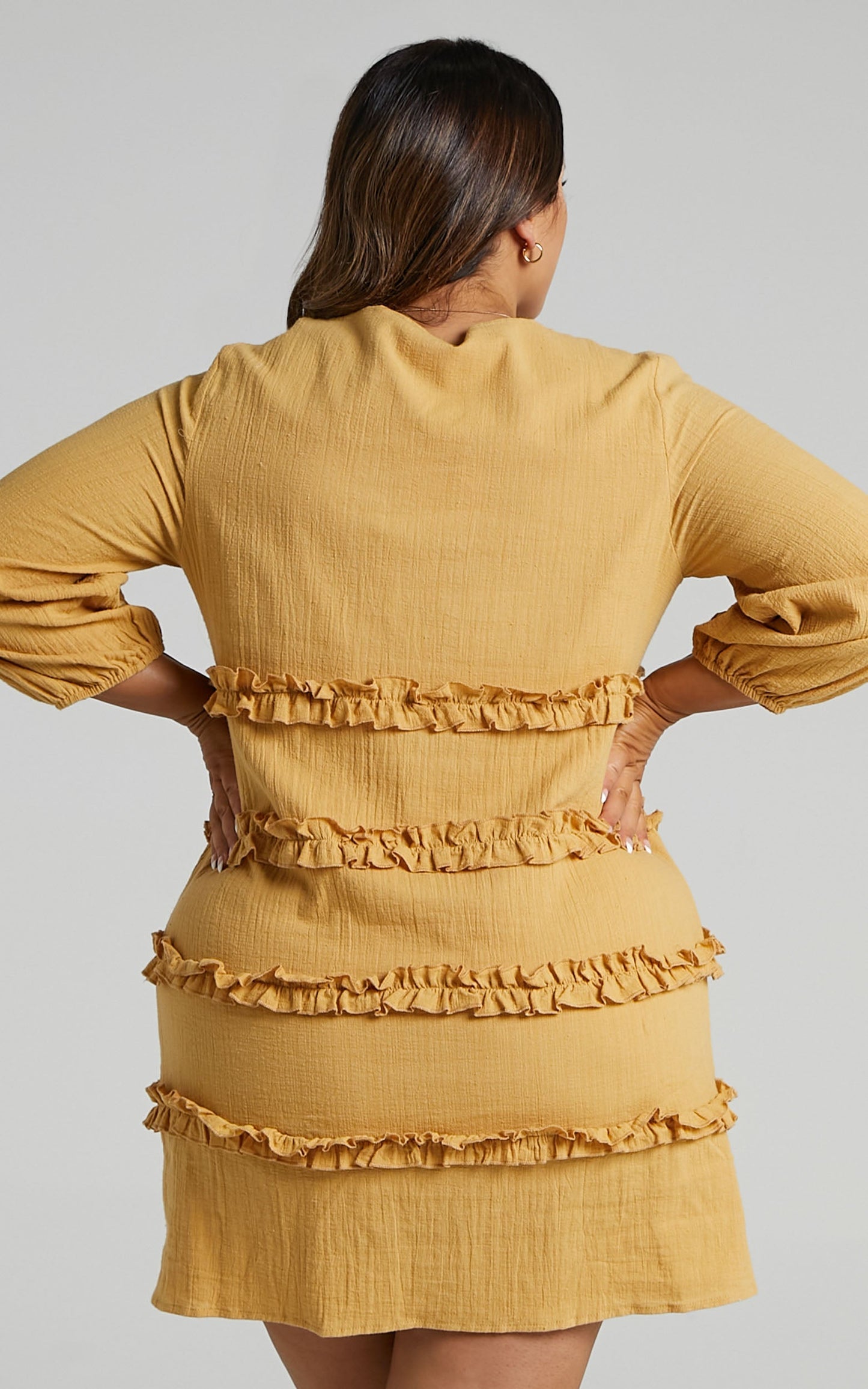 Sweetest Cheer Dress In Mustard