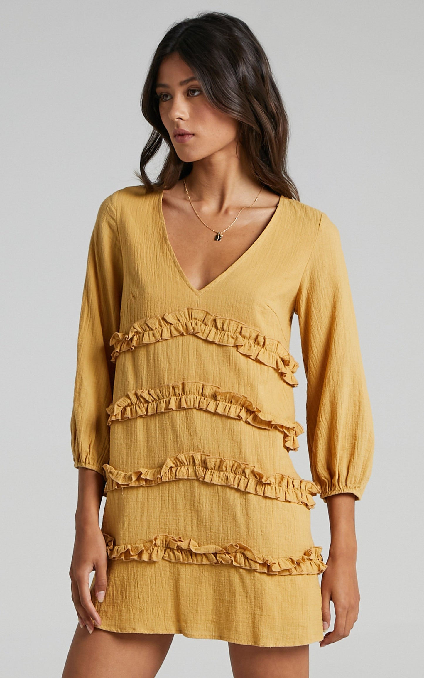 Sweetest Cheer Dress In Mustard