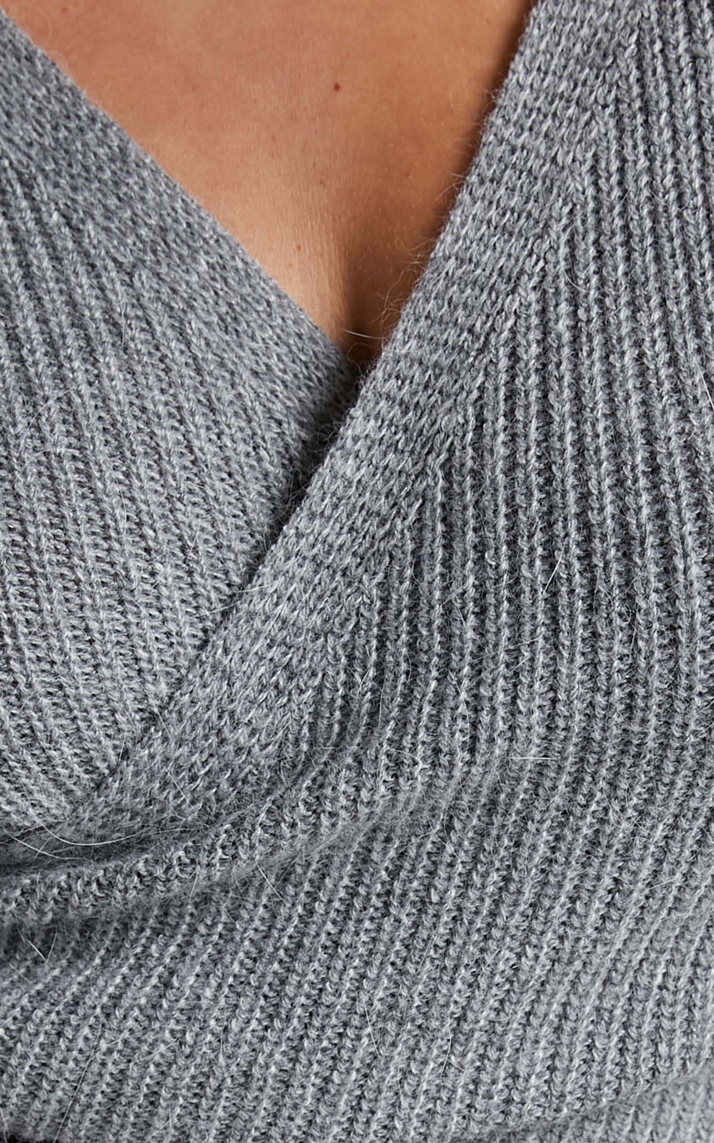 Sweetie Pie Knit Top in Grey
