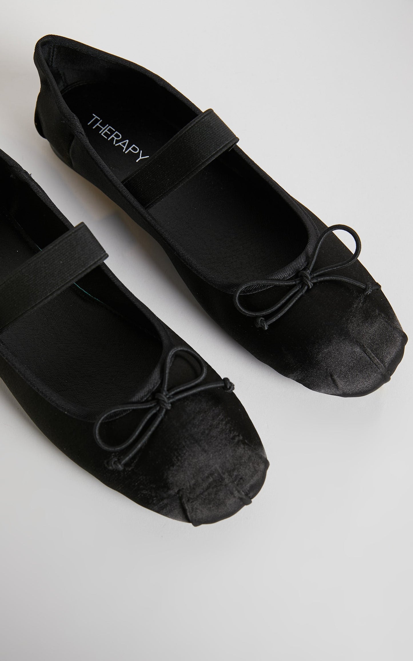 THERAPY - MYSTIC BALLET PUMPS in Black Satin