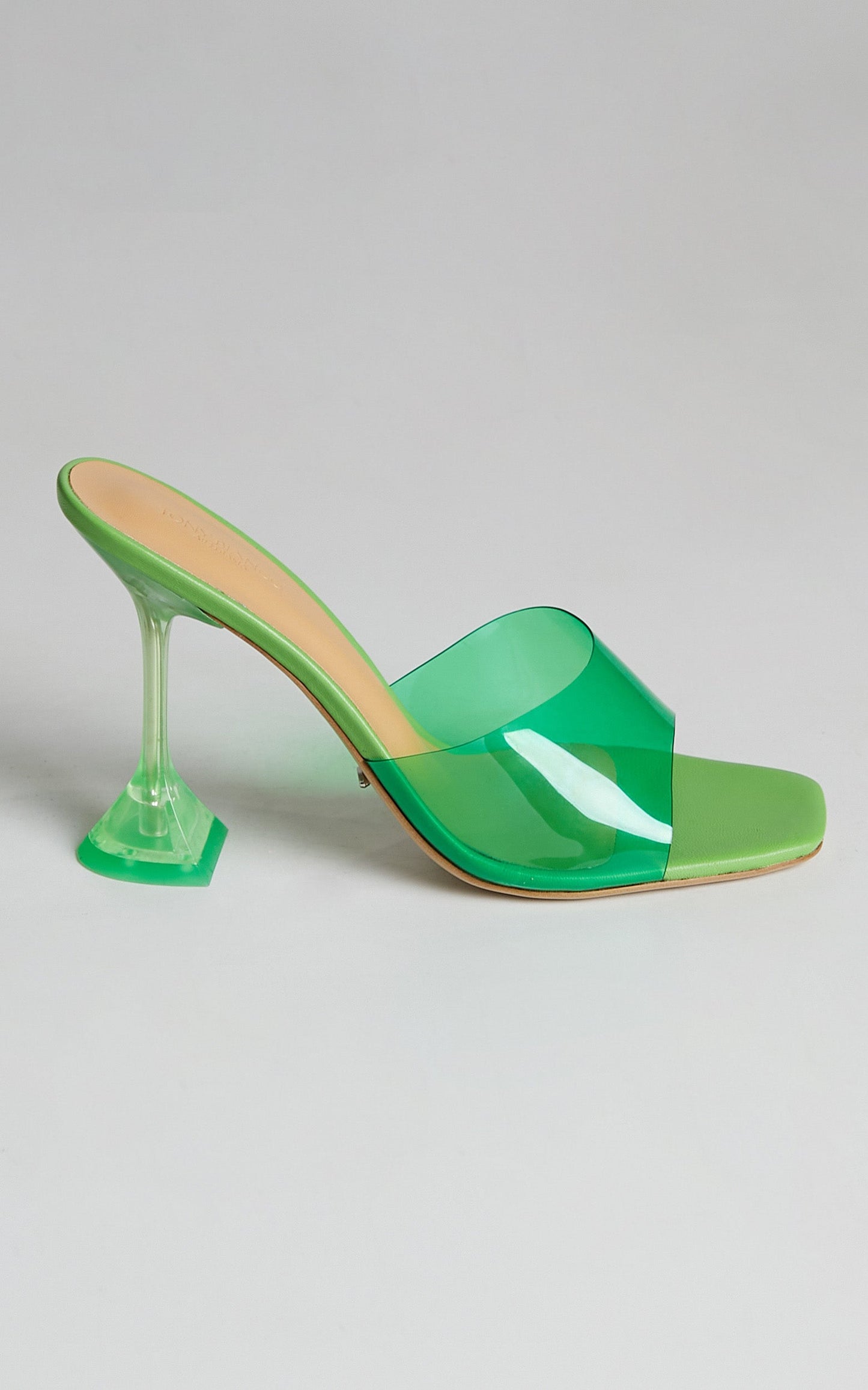 TONY BIANCO - SERRIN Heels in CLEAR VINYLITE/LIME NAPPA