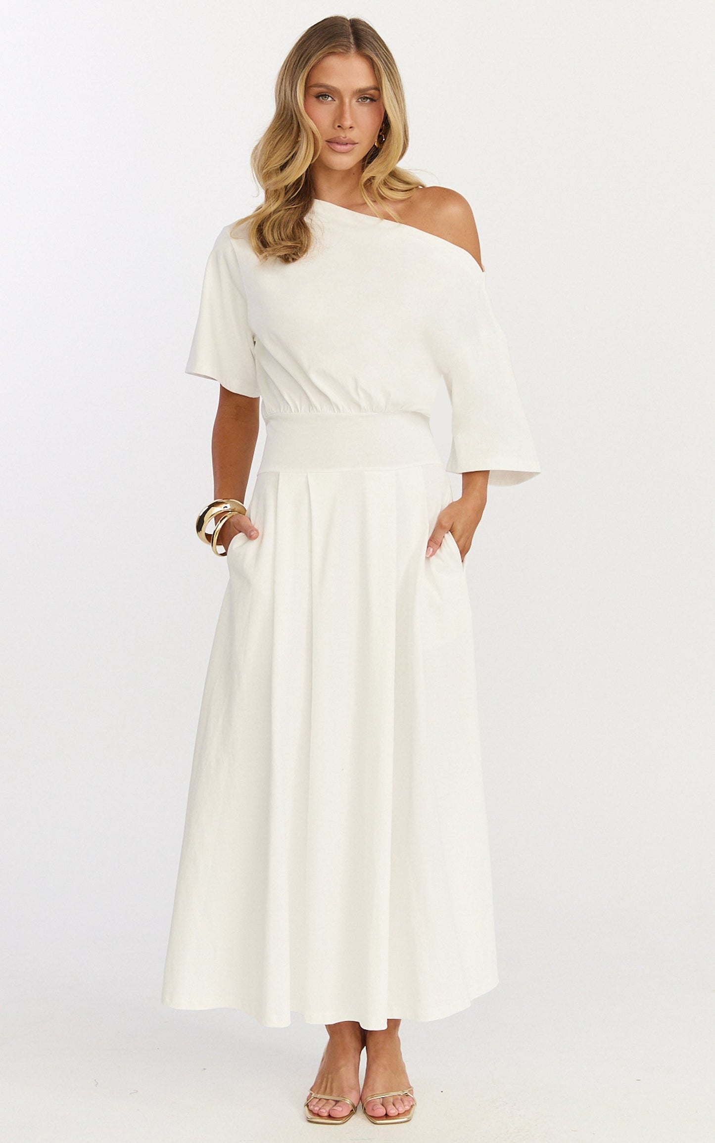 Tami Maxi Dress - Off Shoulder Dress in White