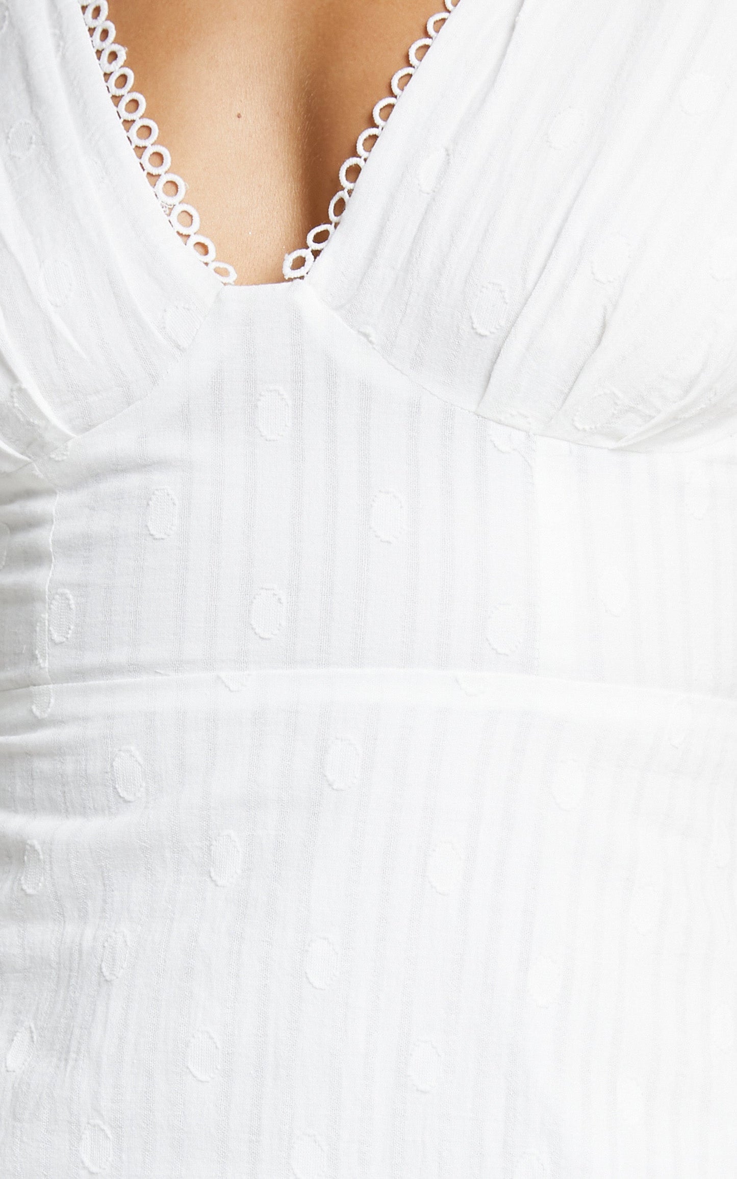 Tamzin Mini Dress - Frill Hem Dress in Cream