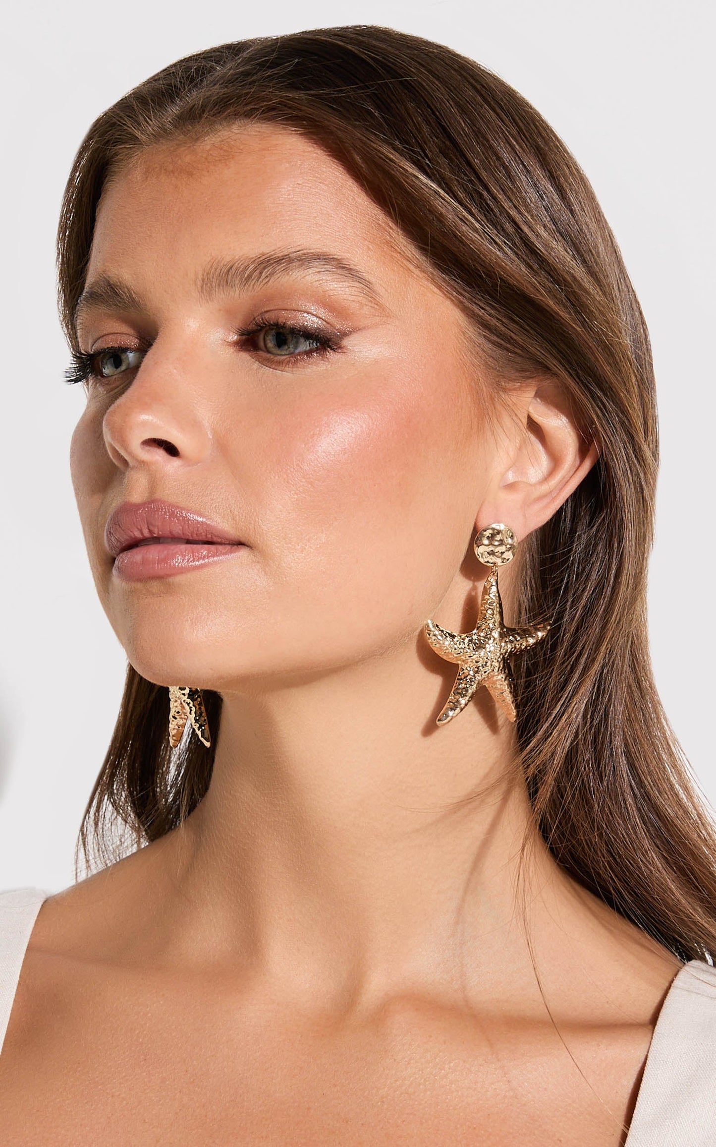 Tara Earrings - Large Star Drop Statement Earrings in Gold