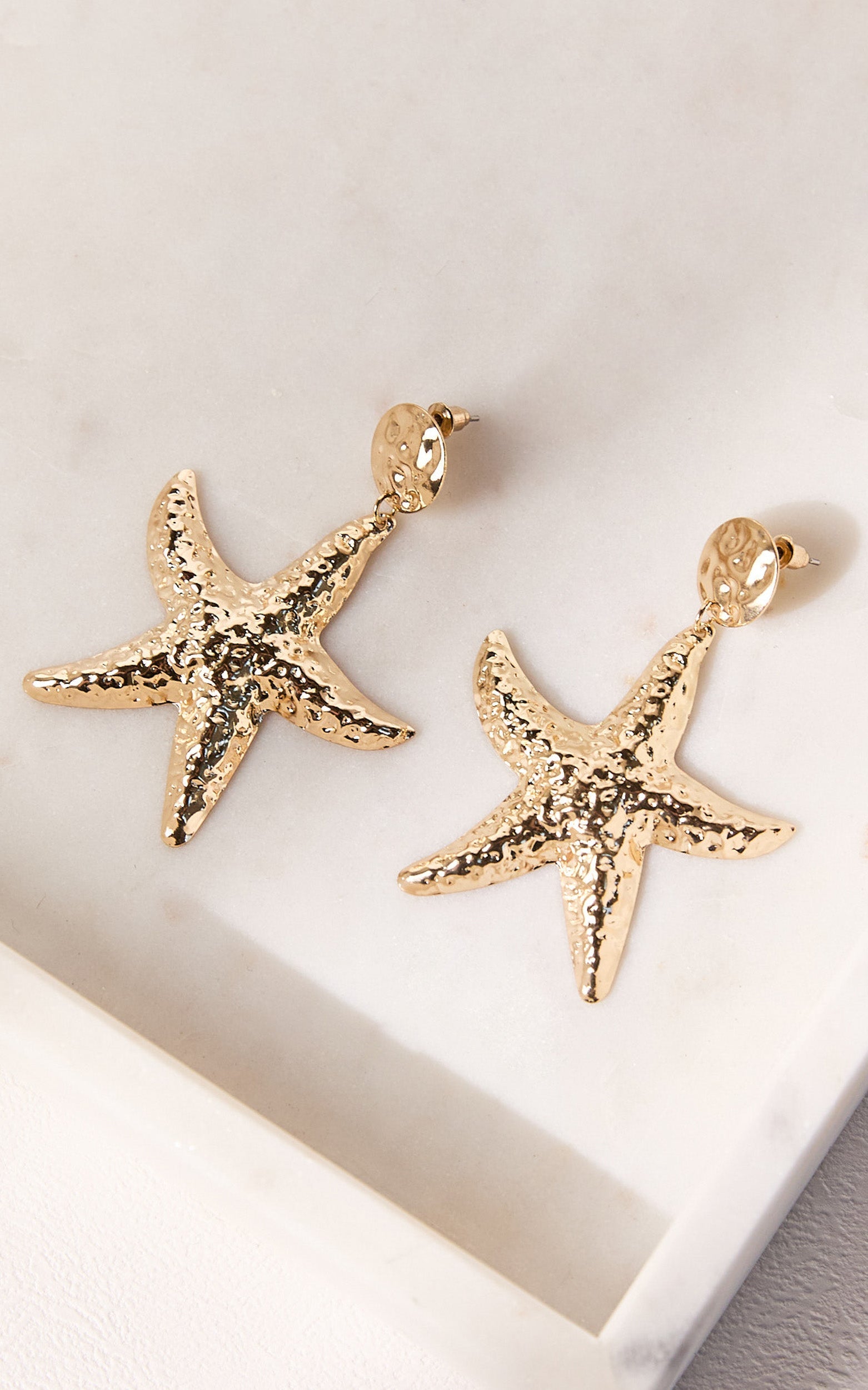 Tara Earrings - Large Star Drop Statement Earrings in Gold