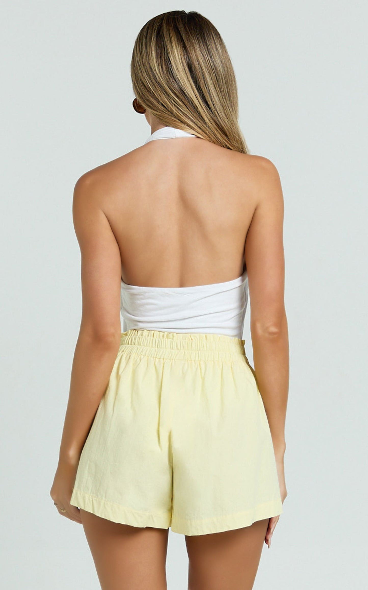 Terah Shorts - High Waisted Shorts in Butter Yellow
