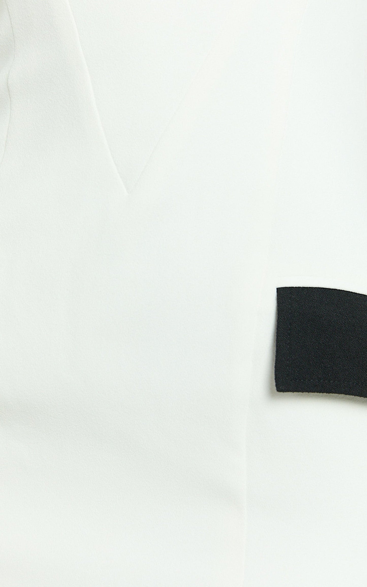 Terry Mini Dress - Straight Neck Contrast Trims Fitted Dress in White