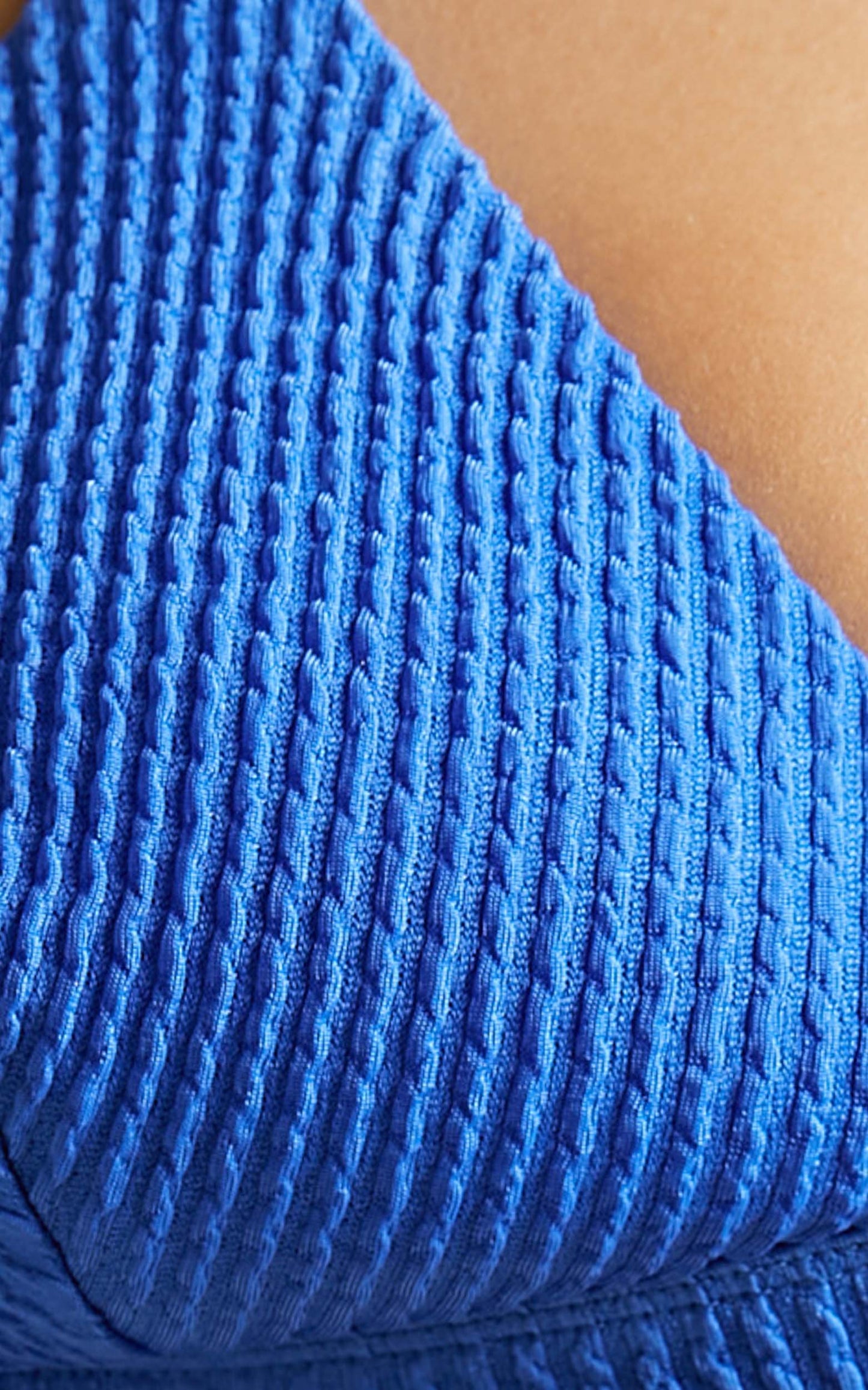Teuila Textured Thin Strap Bikini Bottom in Blue