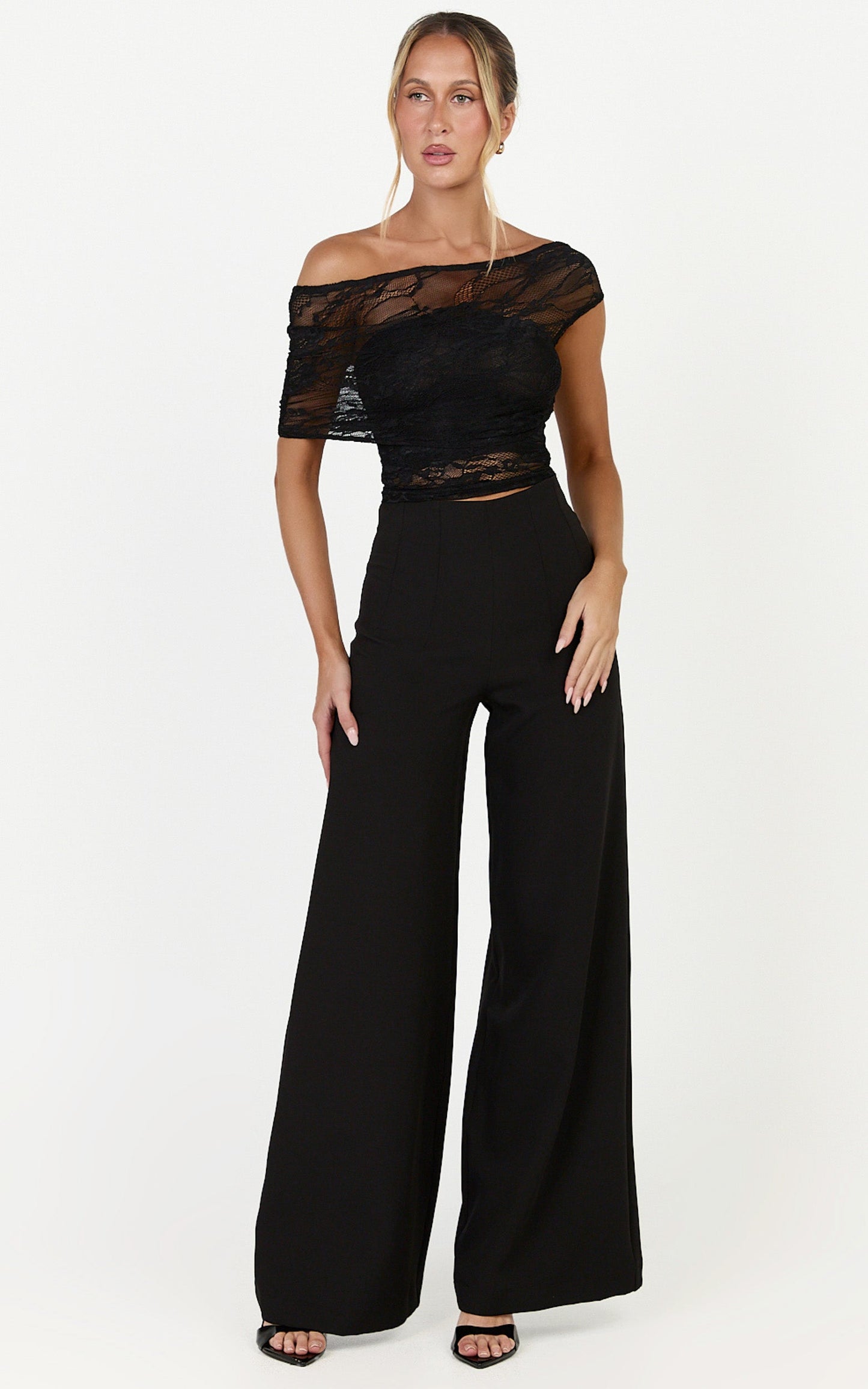 Thalassa Top - Cap Sleeve Off Shoulder Top in Black