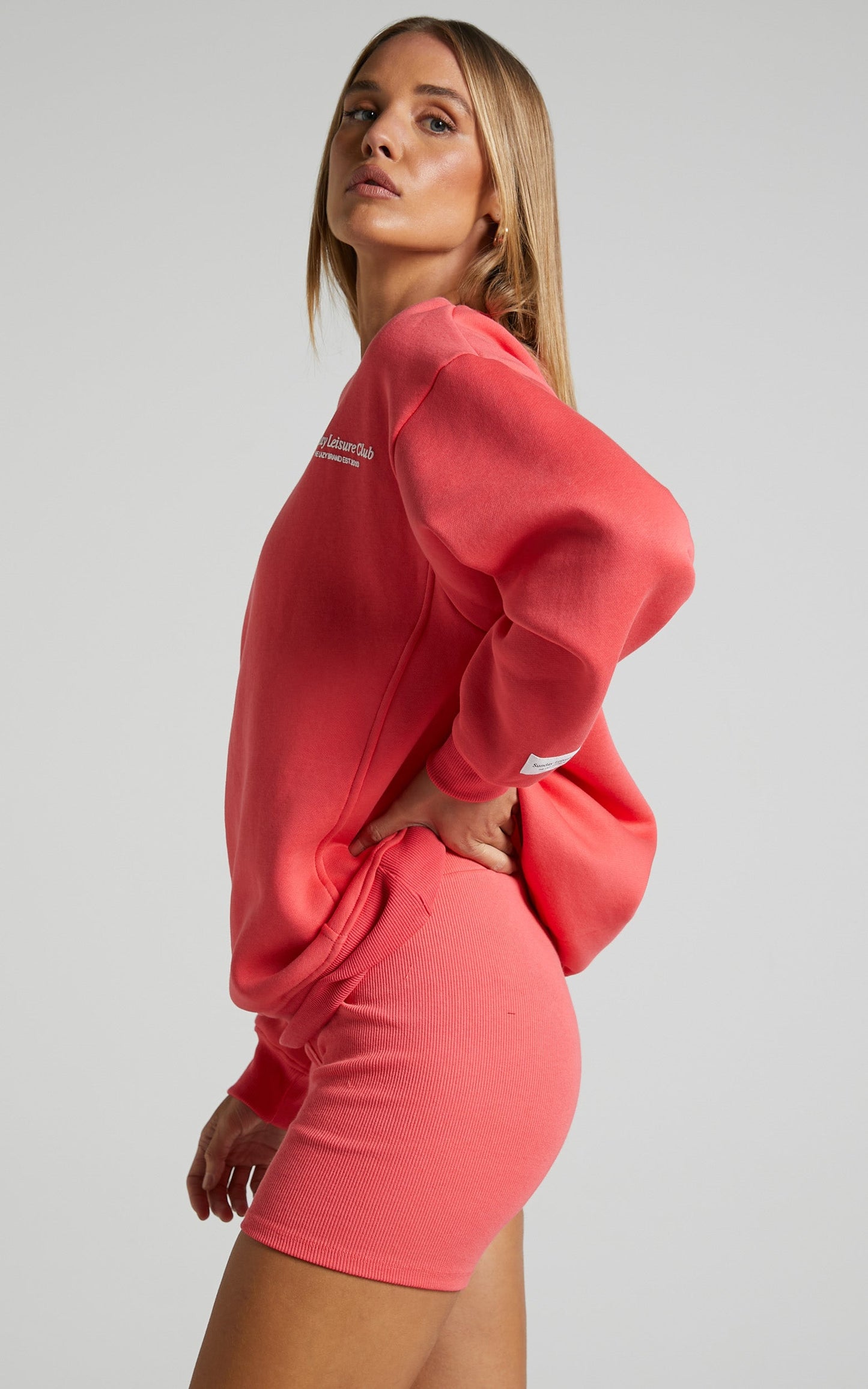 Sunday Leisure Club - The Lazy Crew SLC Graphic in Hot Coral