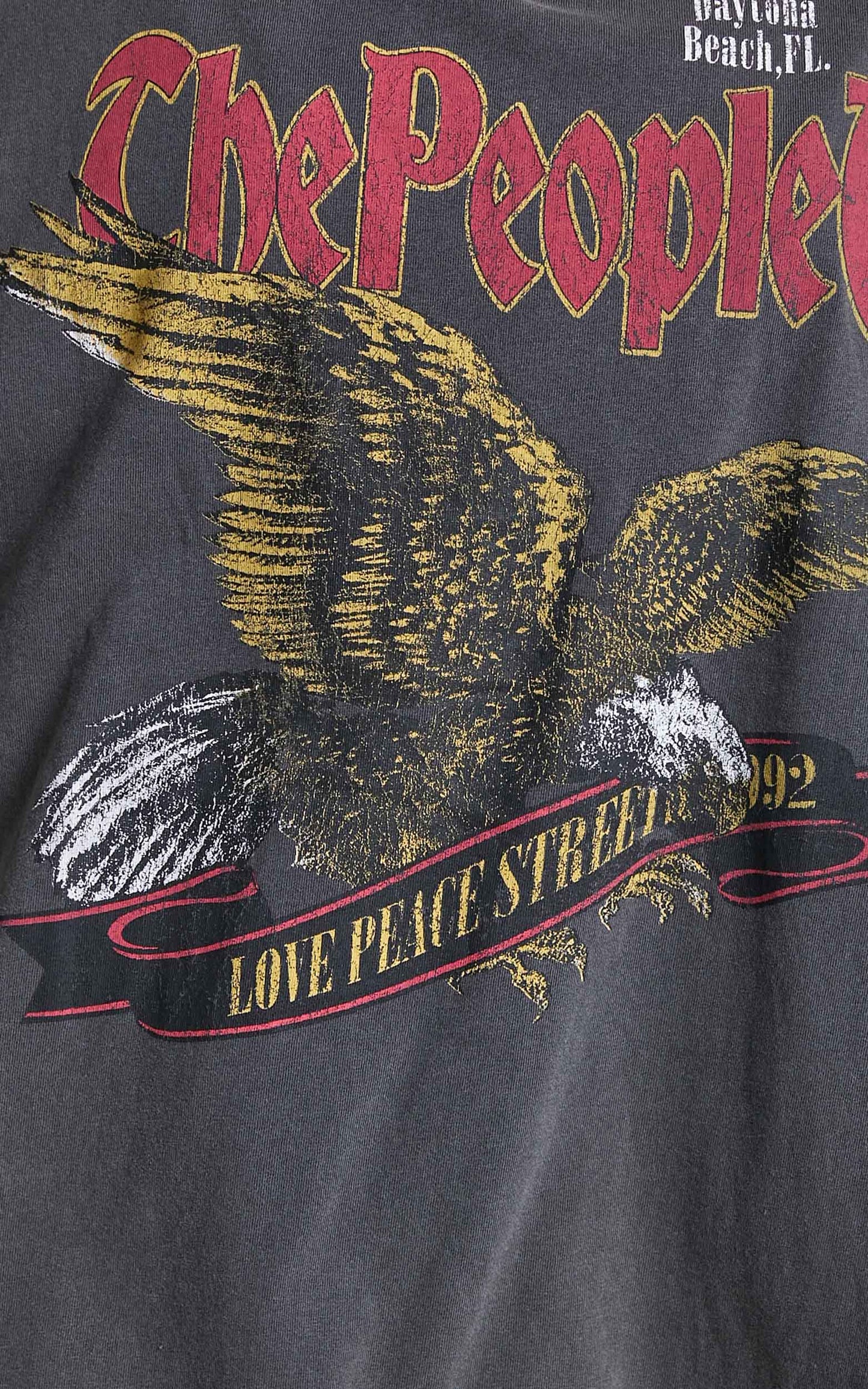 The People Vs - Eagle Prey Short Sleeve Tee Dress in Vintage Black