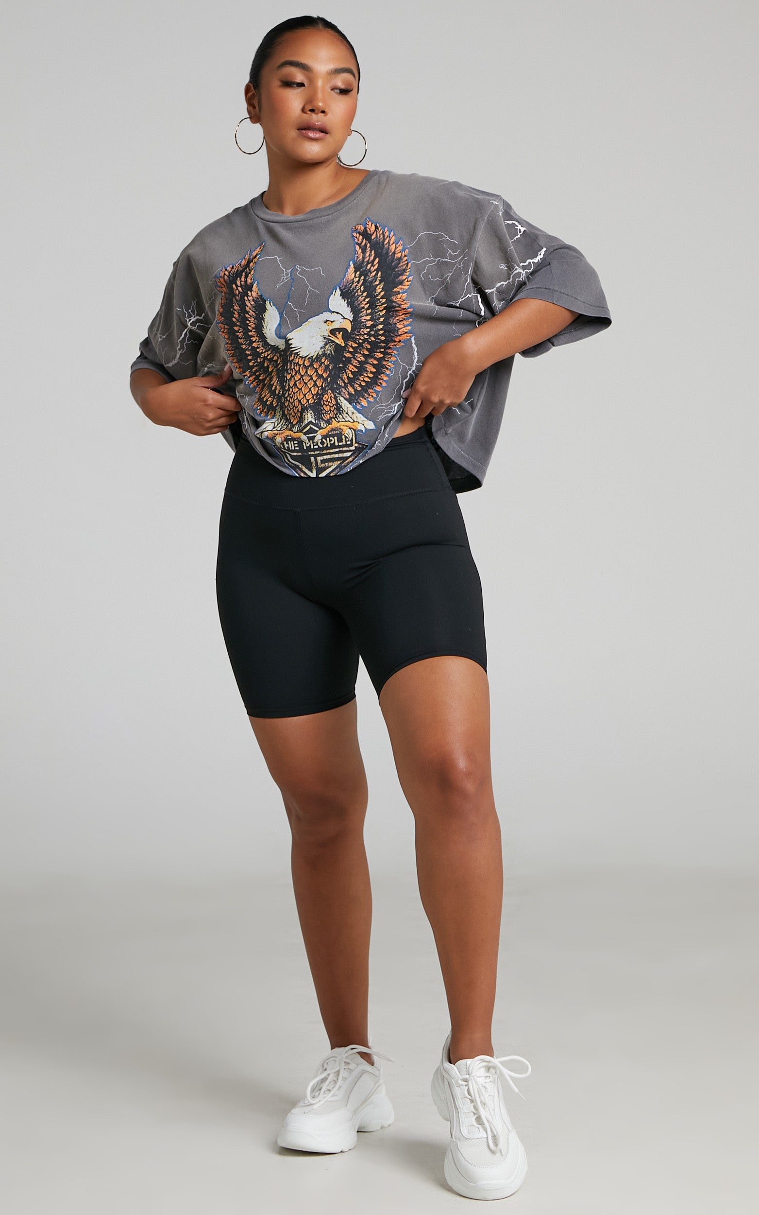 The People Vs - Eagle Storm Helena Tee in Smashed Black