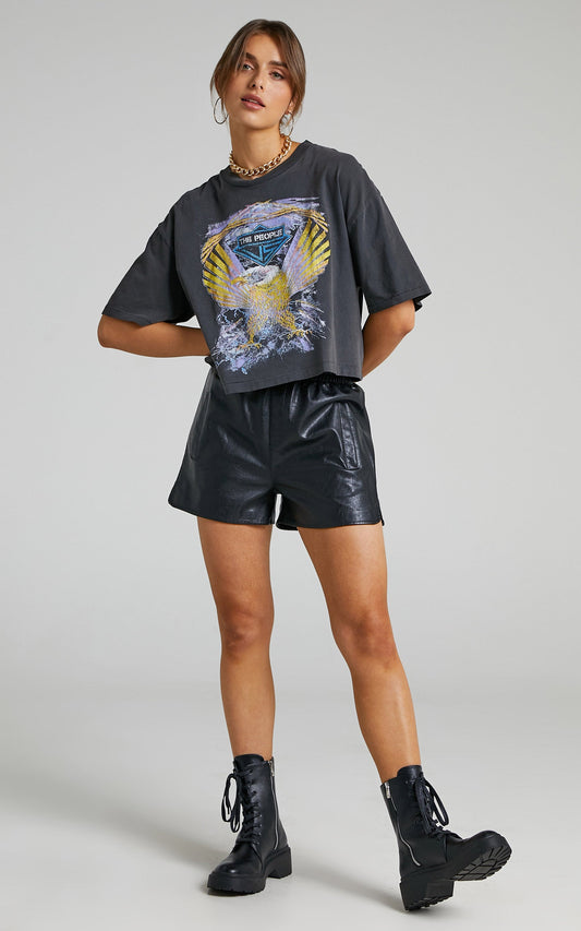 The People Vs - Lightning Eagle Helena Tee in Vintage Black