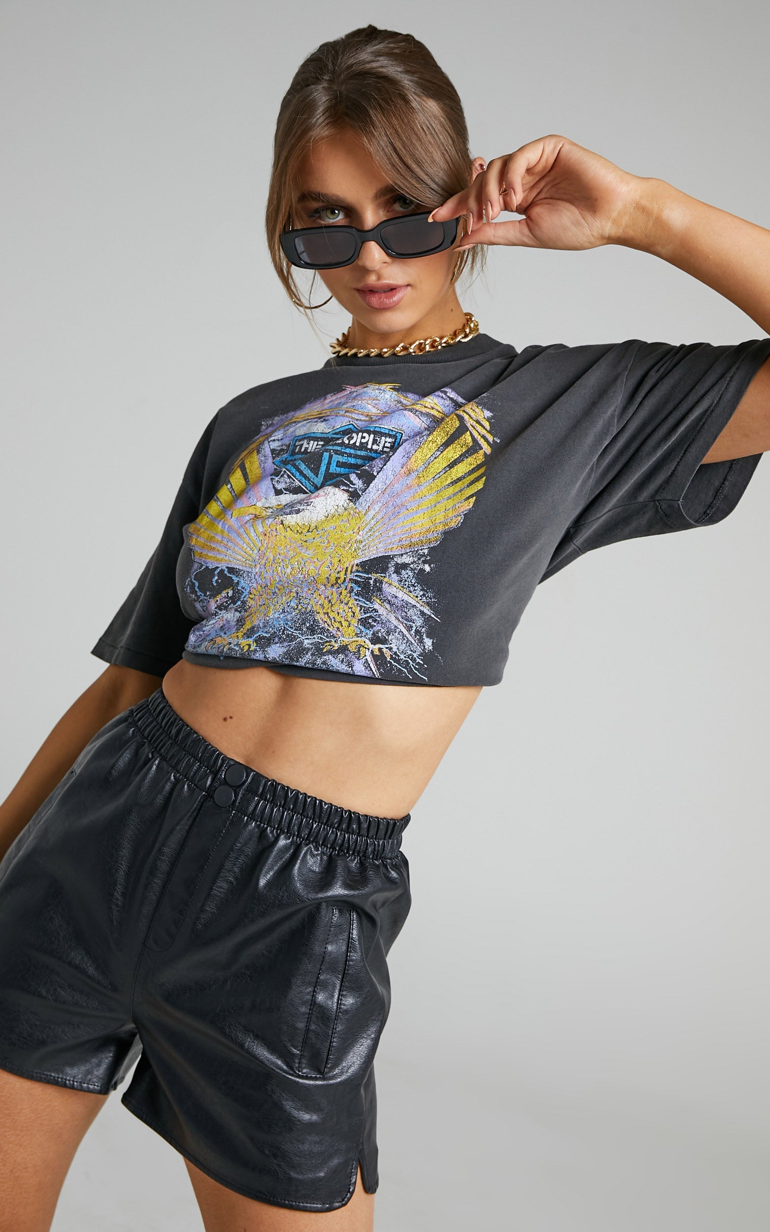 The People Vs - Lightning Eagle Helena Tee in Vintage Black