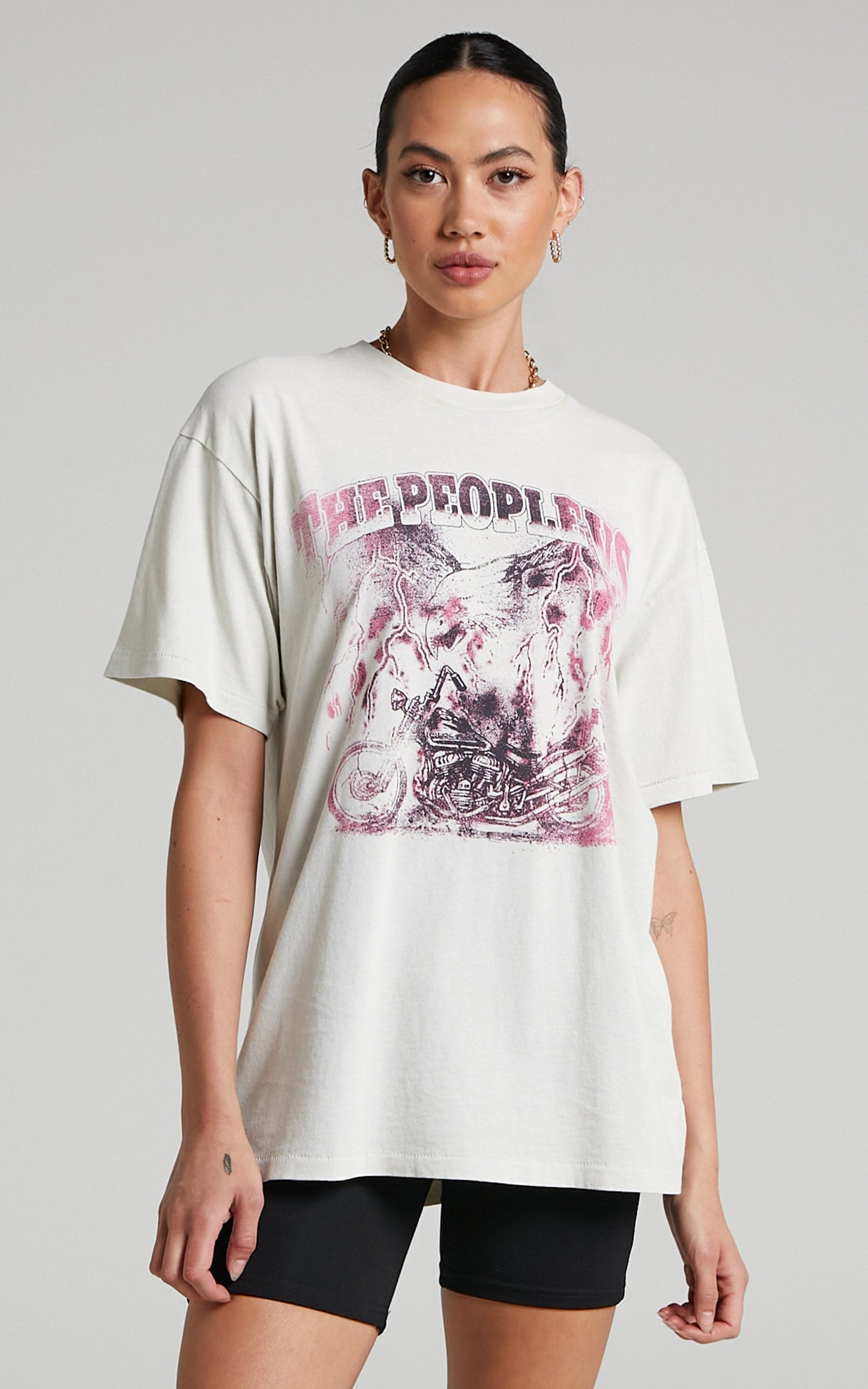 The People Vs - Ombre Eagle Boyfriend Tee in Antique White