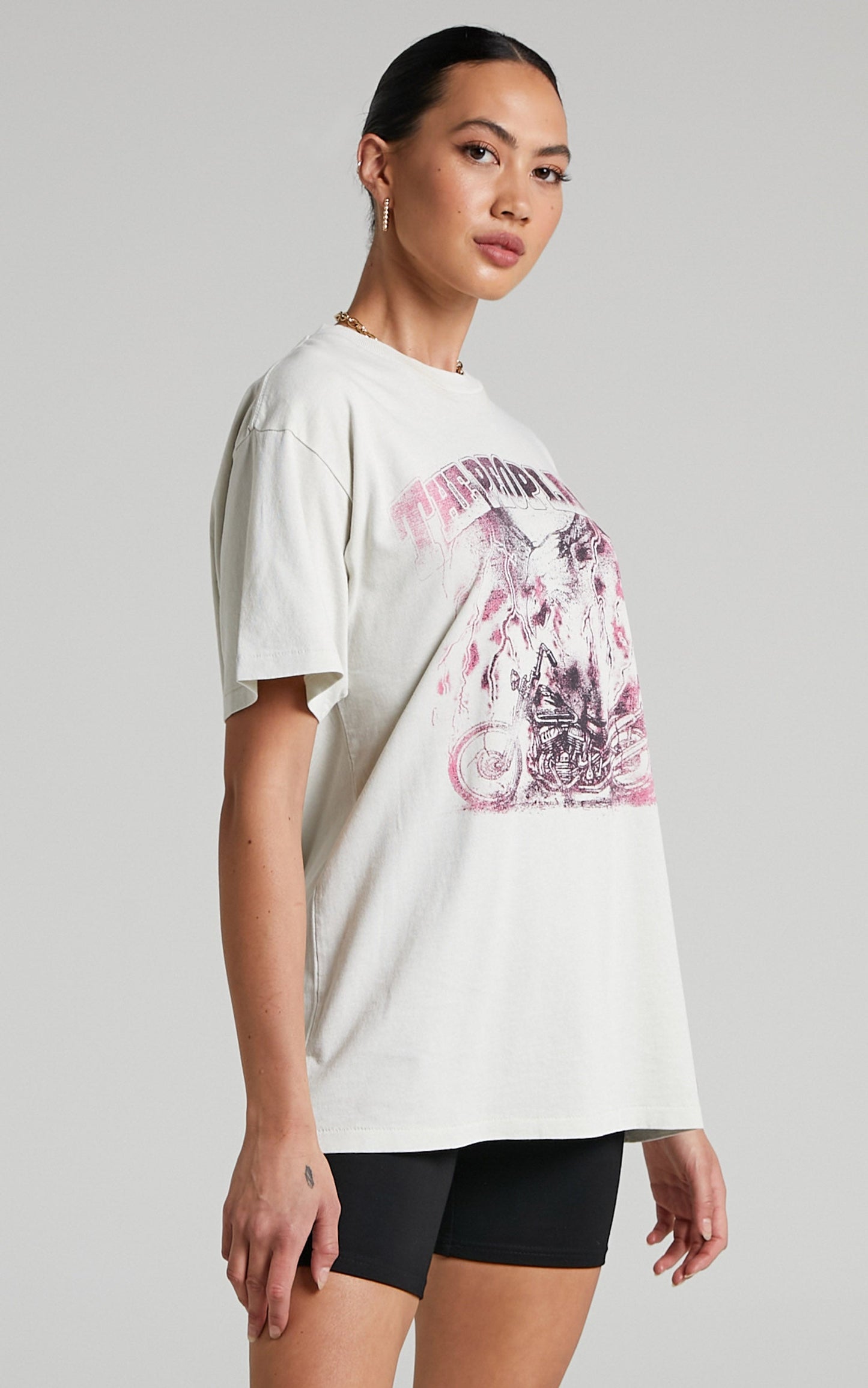 The People Vs - Ombre Eagle Boyfriend Tee in Antique White
