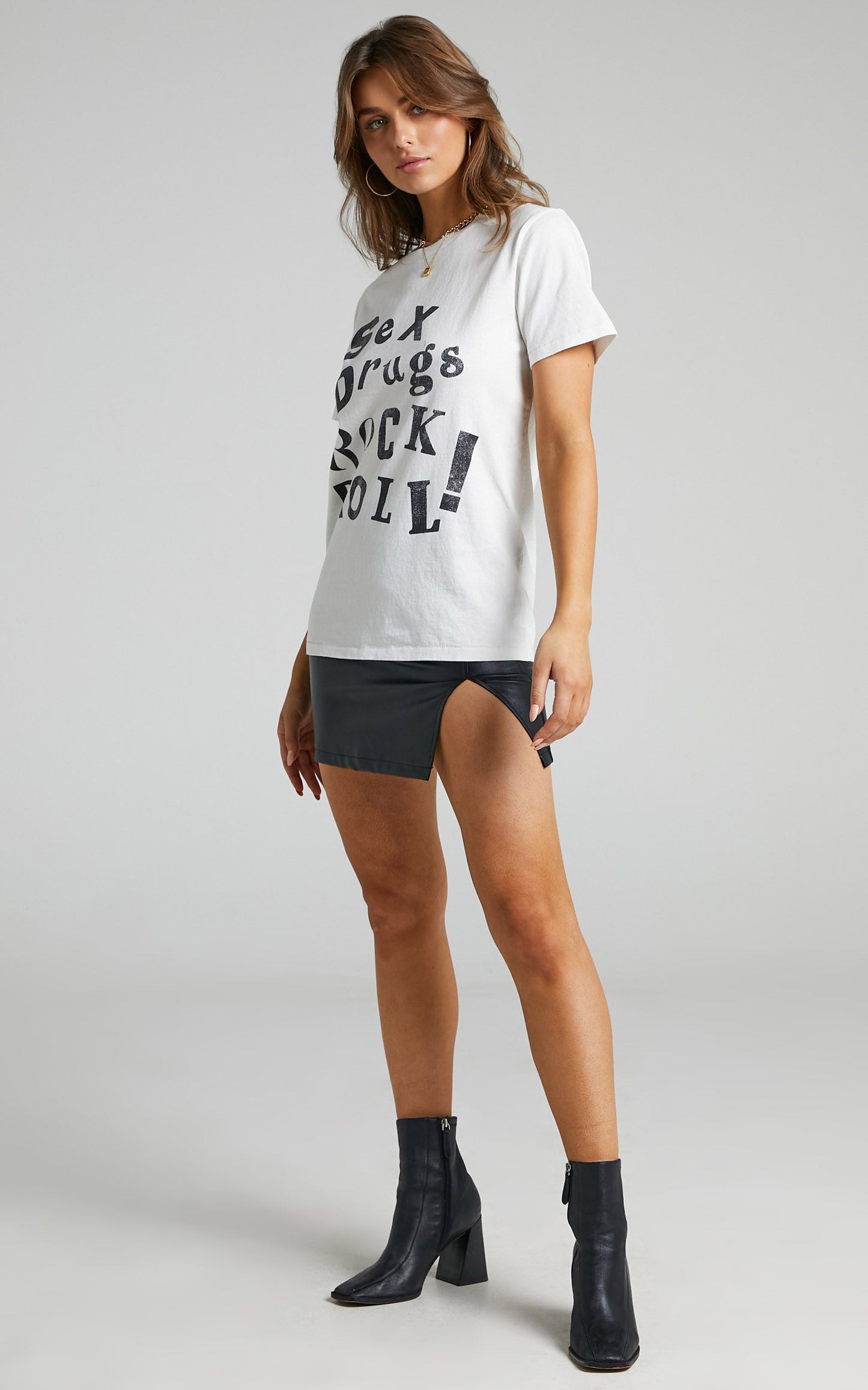 The People Vs - Sex Drugs Rock N Roll Tee in Burnout White