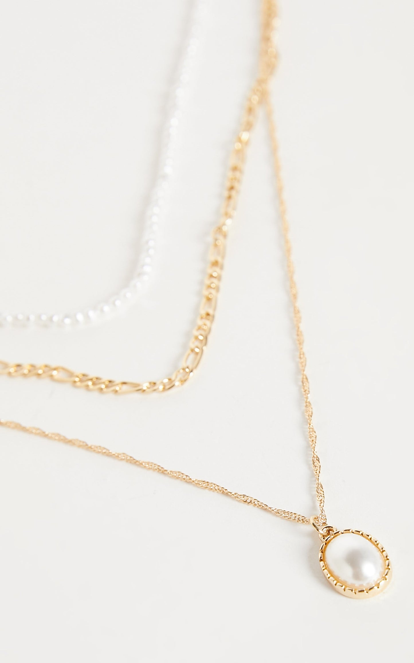 Theia Layered Chain and Gold Necklace in Gold