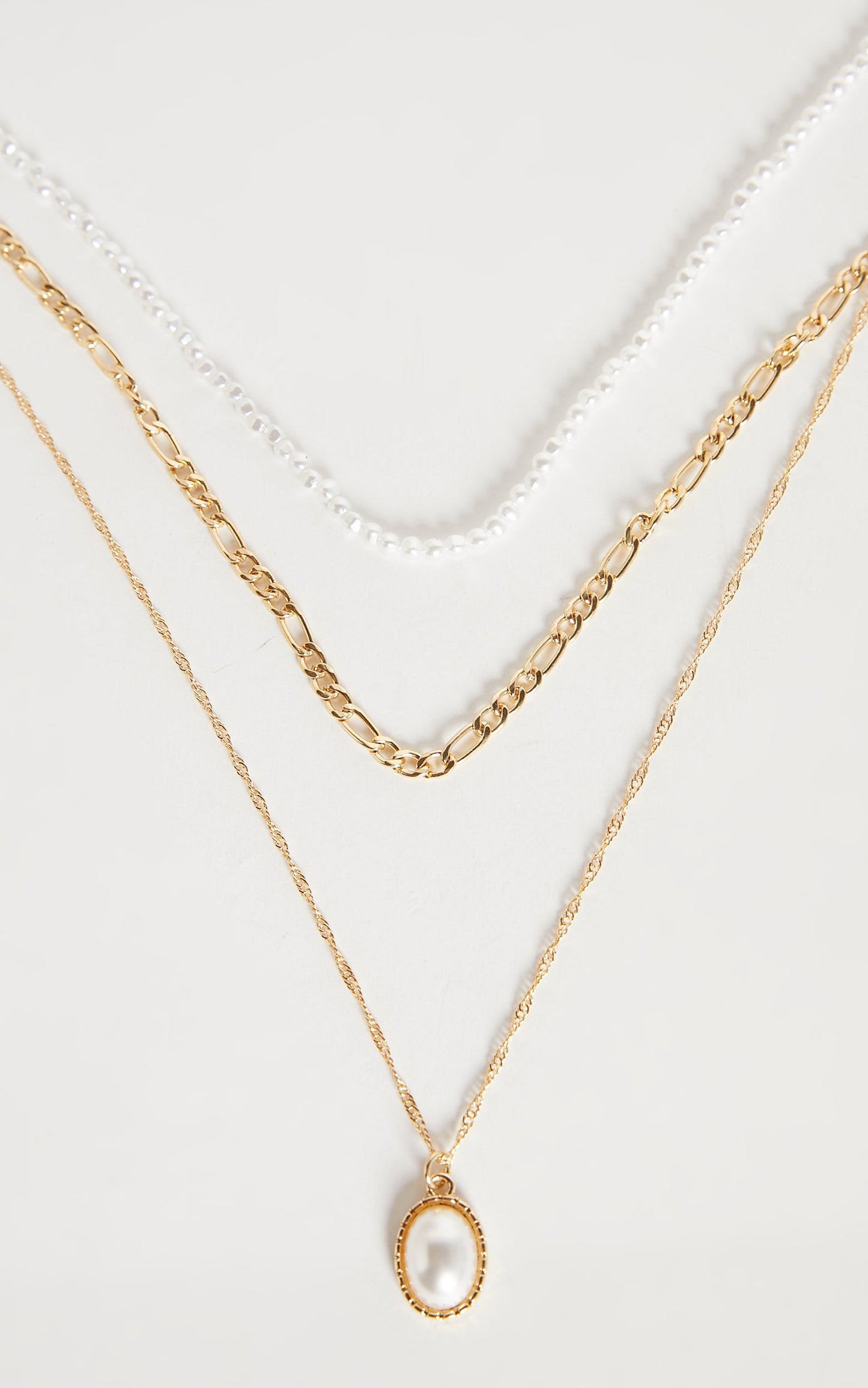 Theia Layered Chain and Gold Necklace in Gold