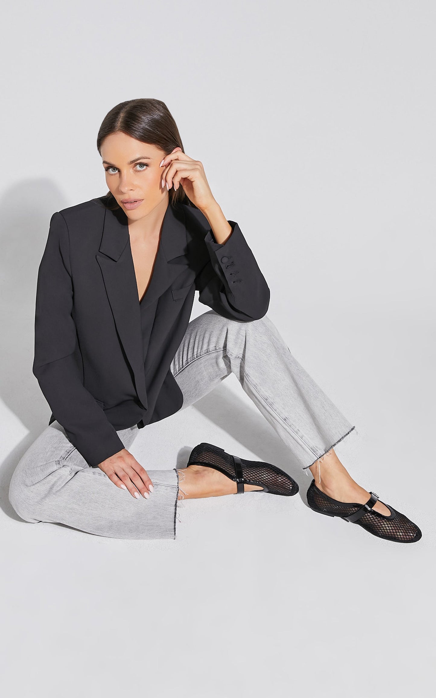 Therapy - Addie Mesh Ballet Flats in Black Patent