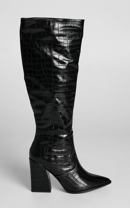 Therapy - Edora Boots in Black Croc
