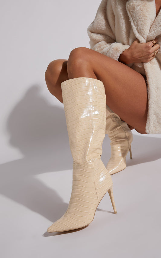 Therapy - Icon Boots in Bone Croc