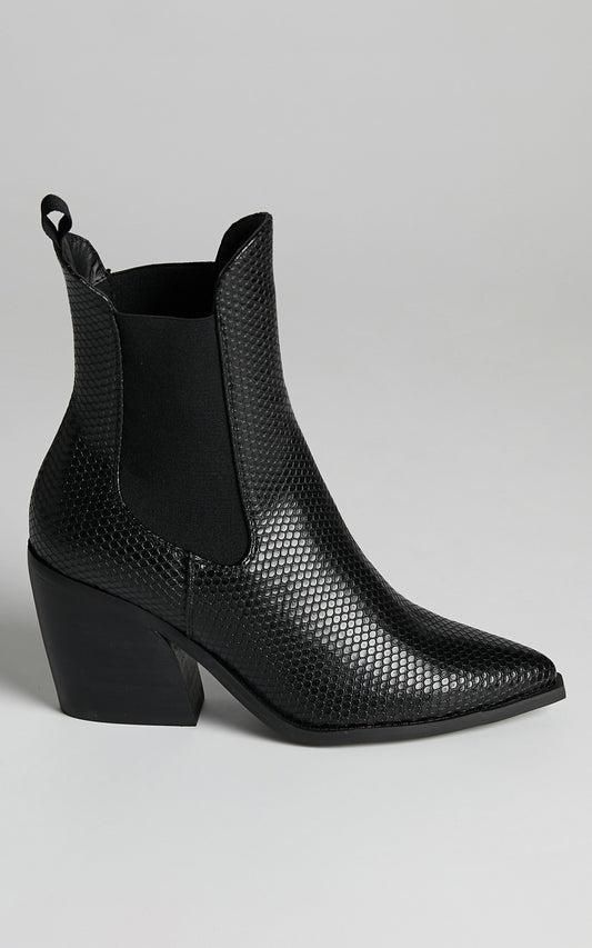 Therapy - Josette Boots in Black Snake