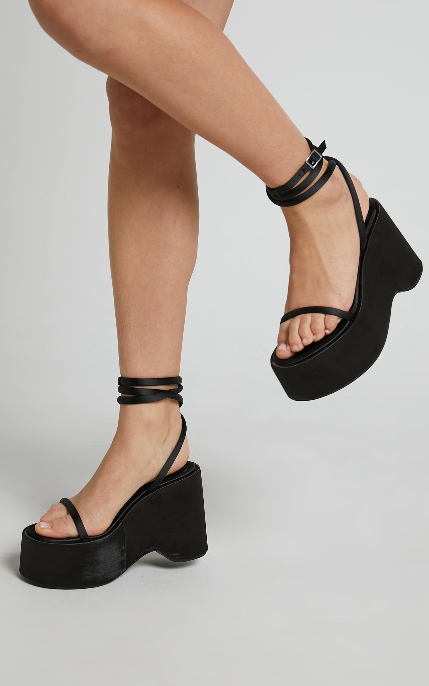 Therapy - Elevate Heels in Black Satin