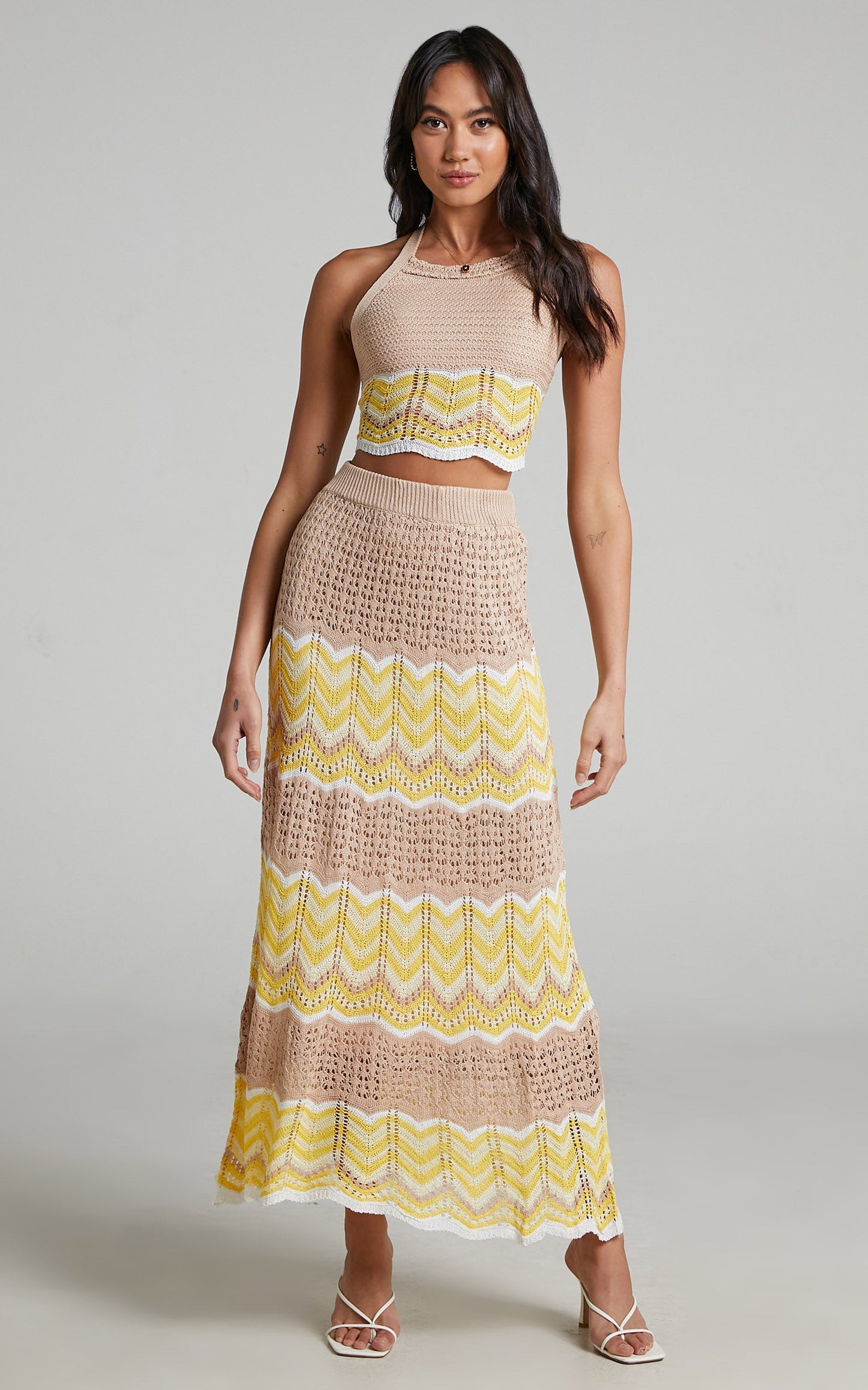 Thommy Crochet Top in Beige