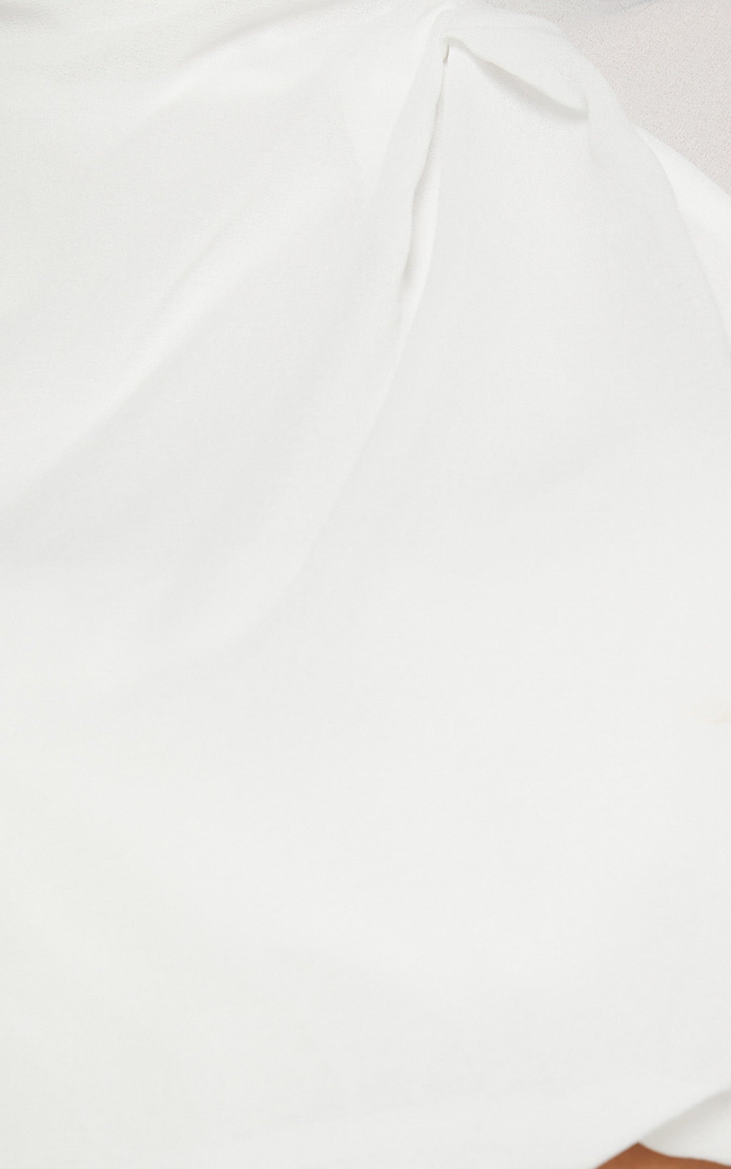 Tiffany Top - High Neck Draped Sheer Long Sleeve Blouse in White