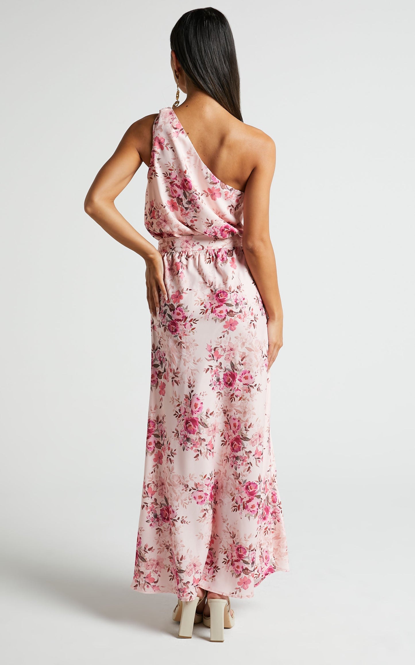 Tillie Midi Dress - Tie Knot One Shoulder Dress in Garden Floral