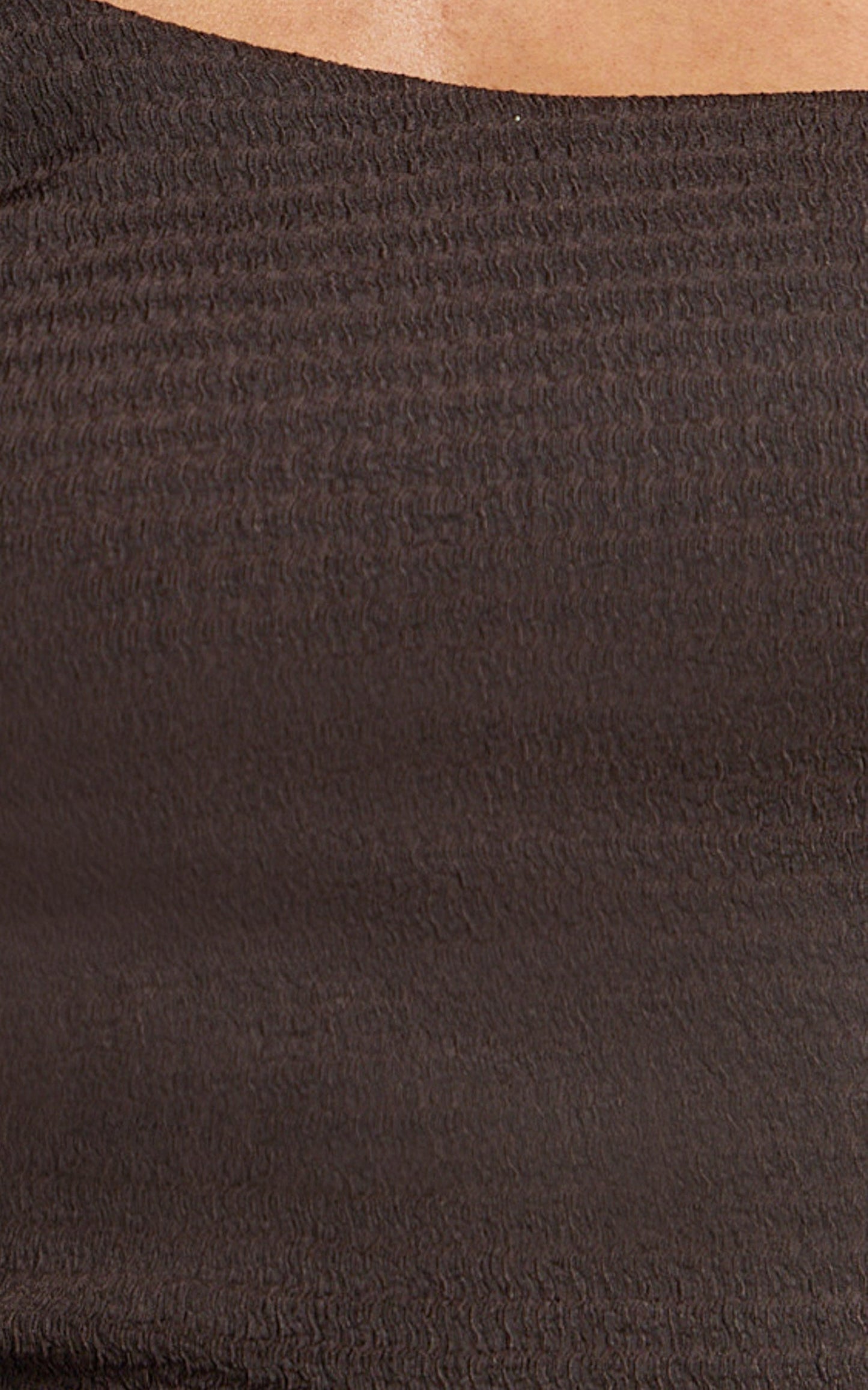 Tilly Maxi Dress - Stretch Fitted Shoulder Trim Side Split Dress in Chocolate