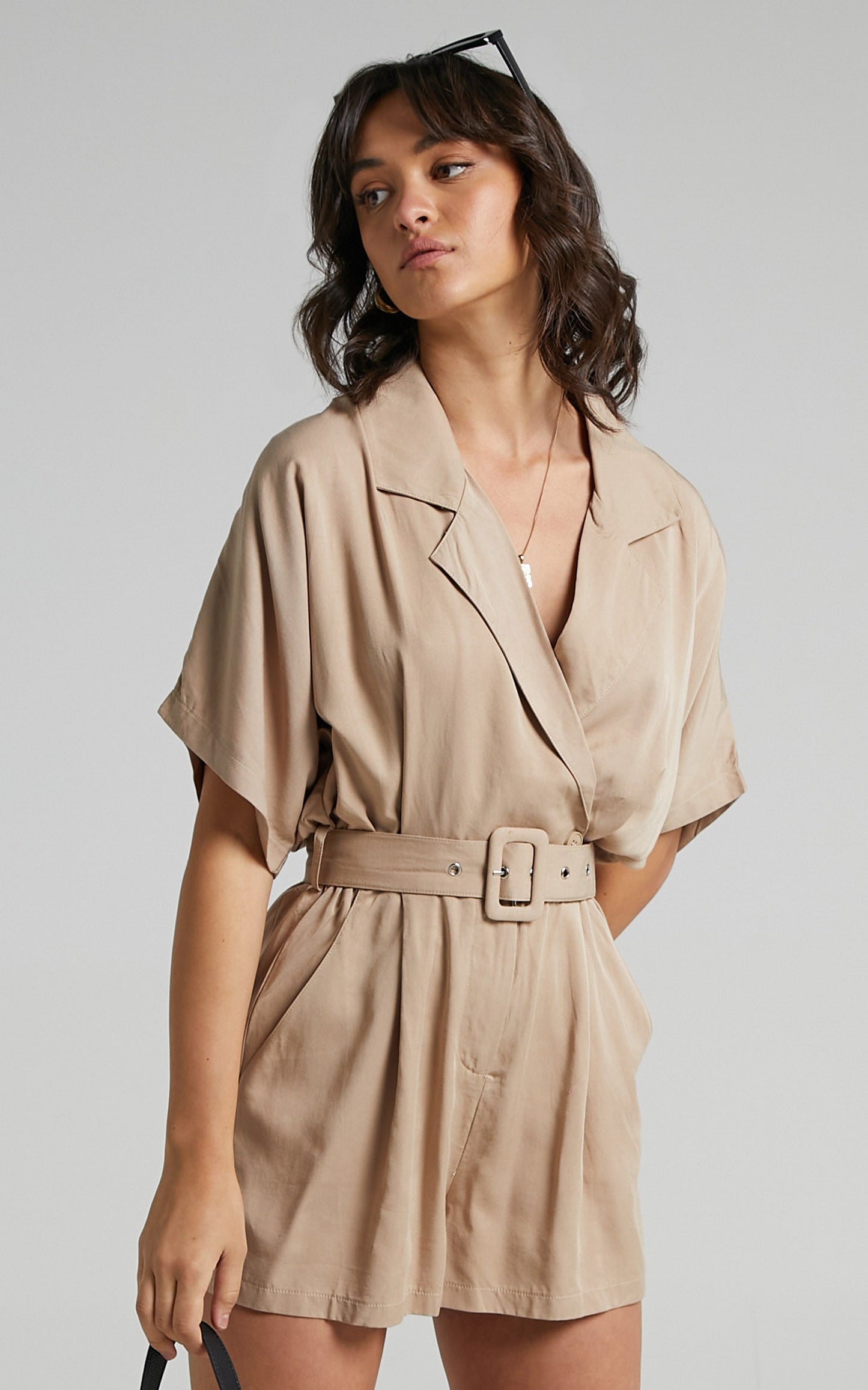 Tonia Playsuit in Beige