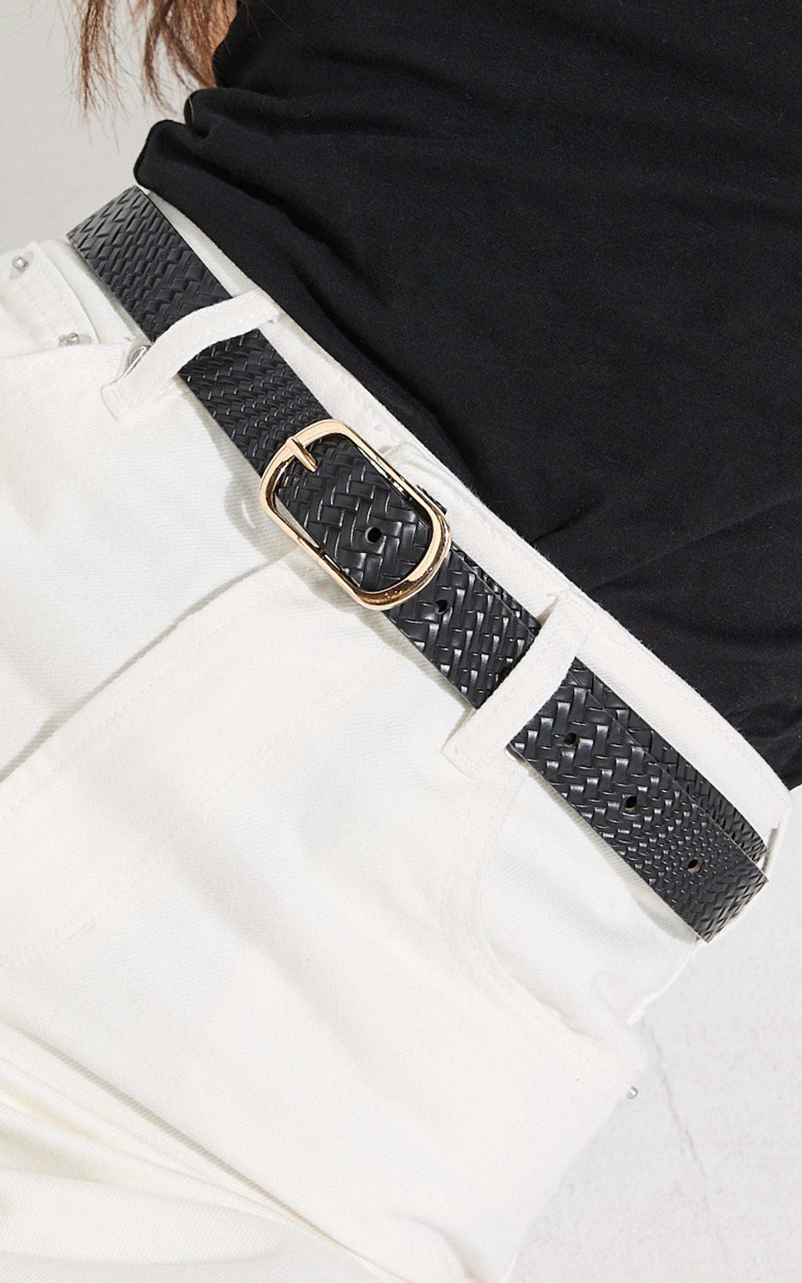 Tracey Woven Belt in Black