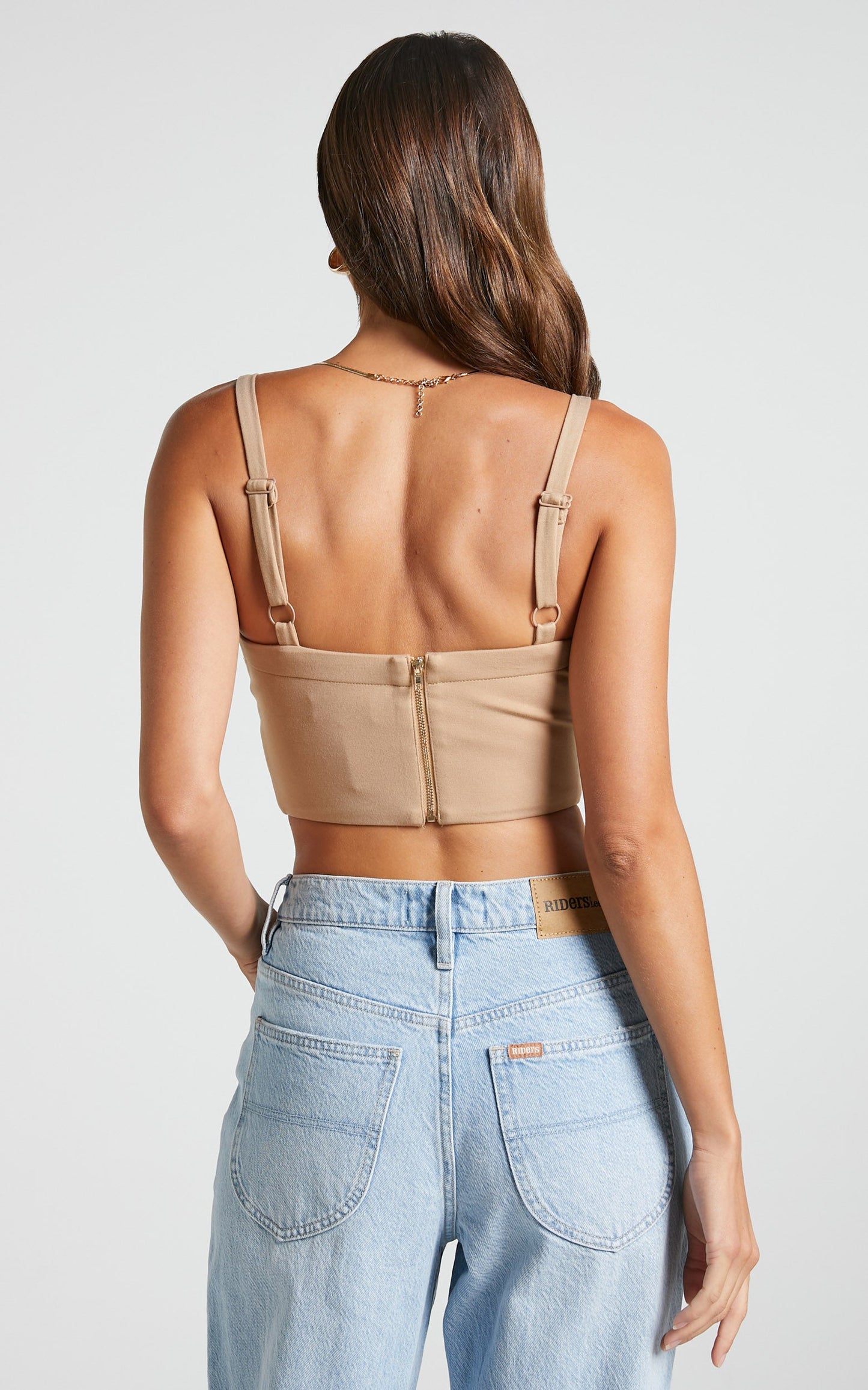 Travis Cami - Panelled Crop Cami in Stone